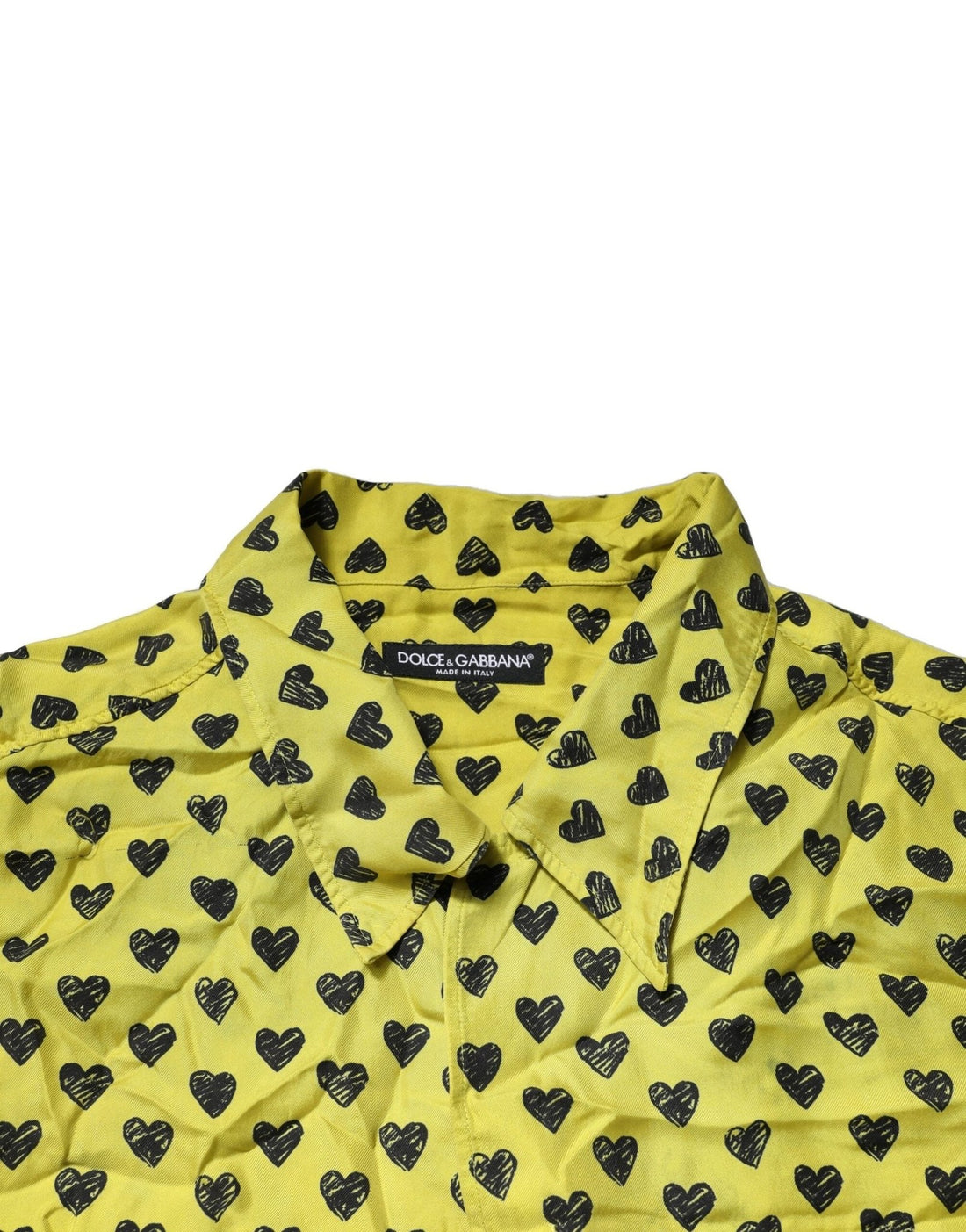Dolce & Gabbana Yellow Heart Short Sleeves Men Casual Shirt - RIMODA