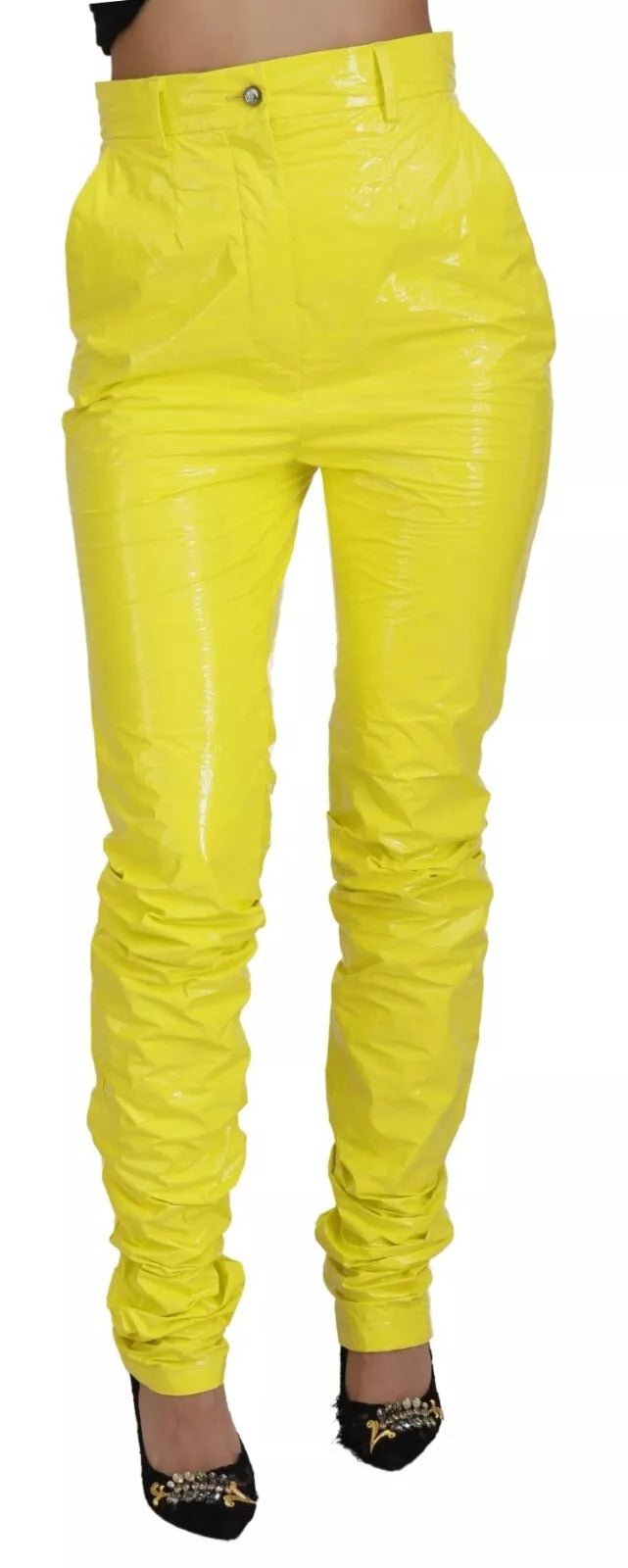 Dolce & Gabbana Yellow High Waist Skinny Women Trouser Pants - RIMODA