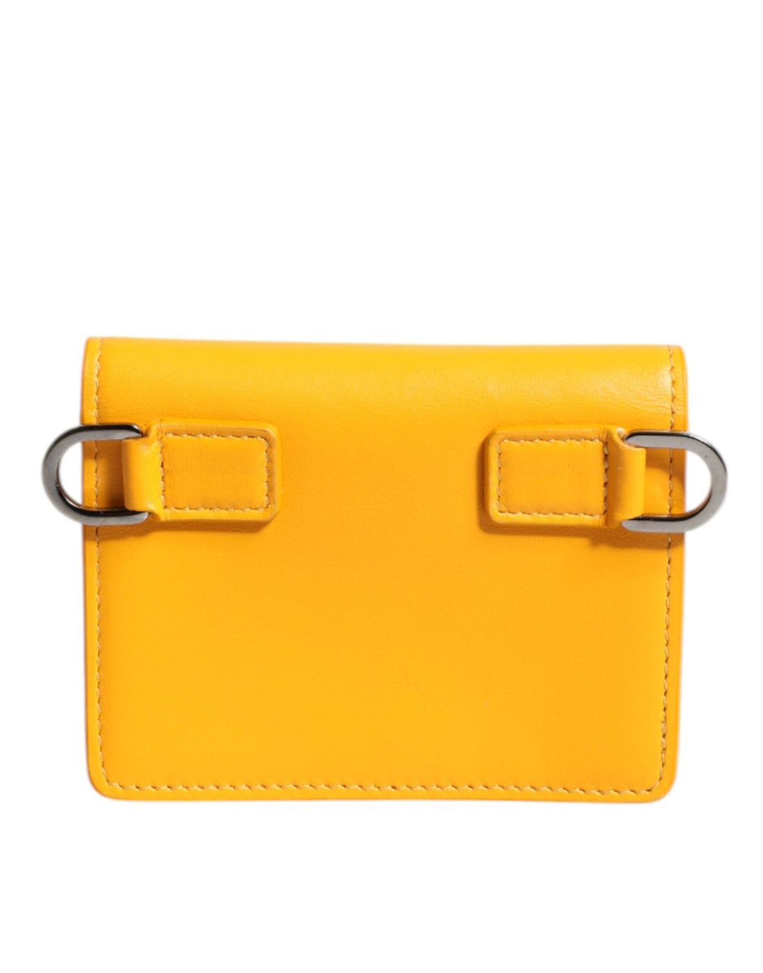 Dolce & Gabbana Yellow Leather Bifold Card Holder Crossbody Bag - RIMODA