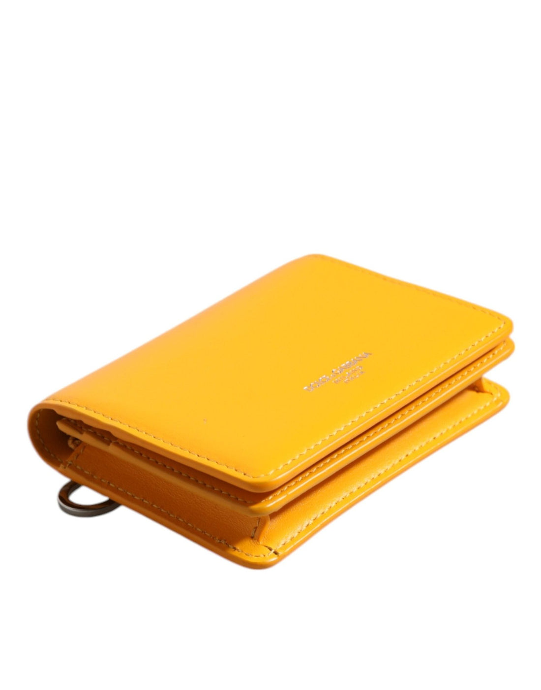 Dolce & Gabbana Yellow Leather Bifold Card Holder Crossbody Bag - RIMODA