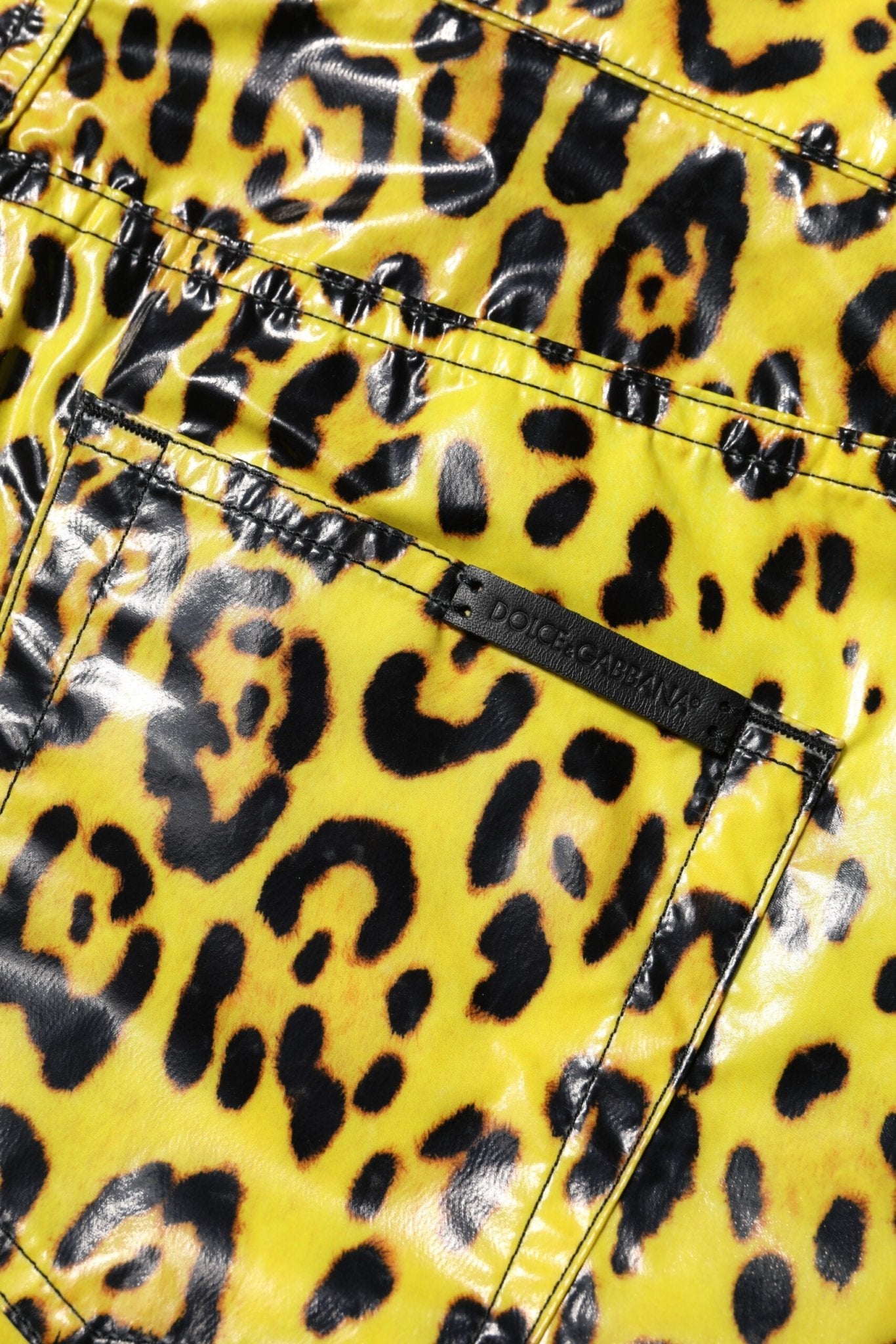 Dolce & Gabbana Yellow Leopard High Waist Slim Pants - RIMODA
