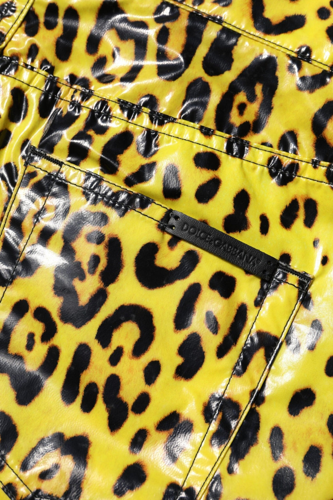 Dolce & Gabbana Yellow Leopard High Waist Slim Pants - RIMODA