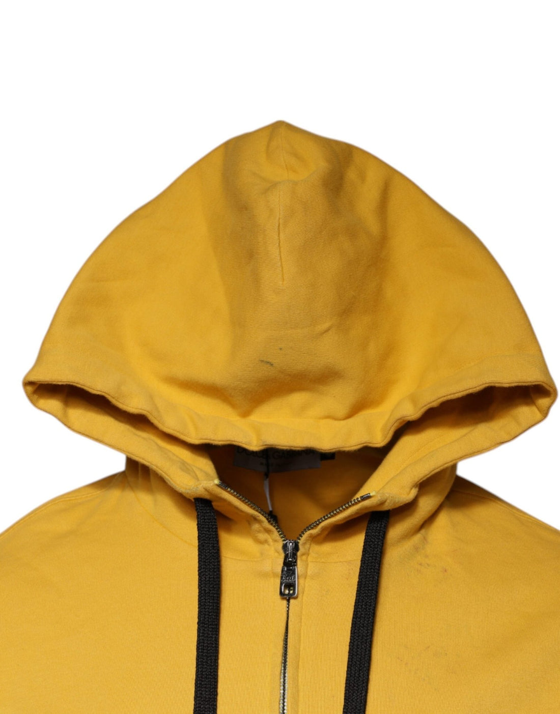 Dolce & Gabbana Yellow Logo Full Zip Hooded Sweatshirt Sweater - RIMODA
