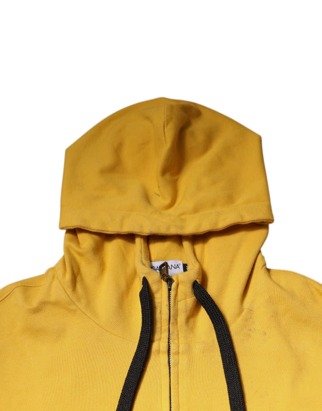Dolce & Gabbana Yellow Logo Full Zip Hooded Sweatshirt Sweater - RIMODA