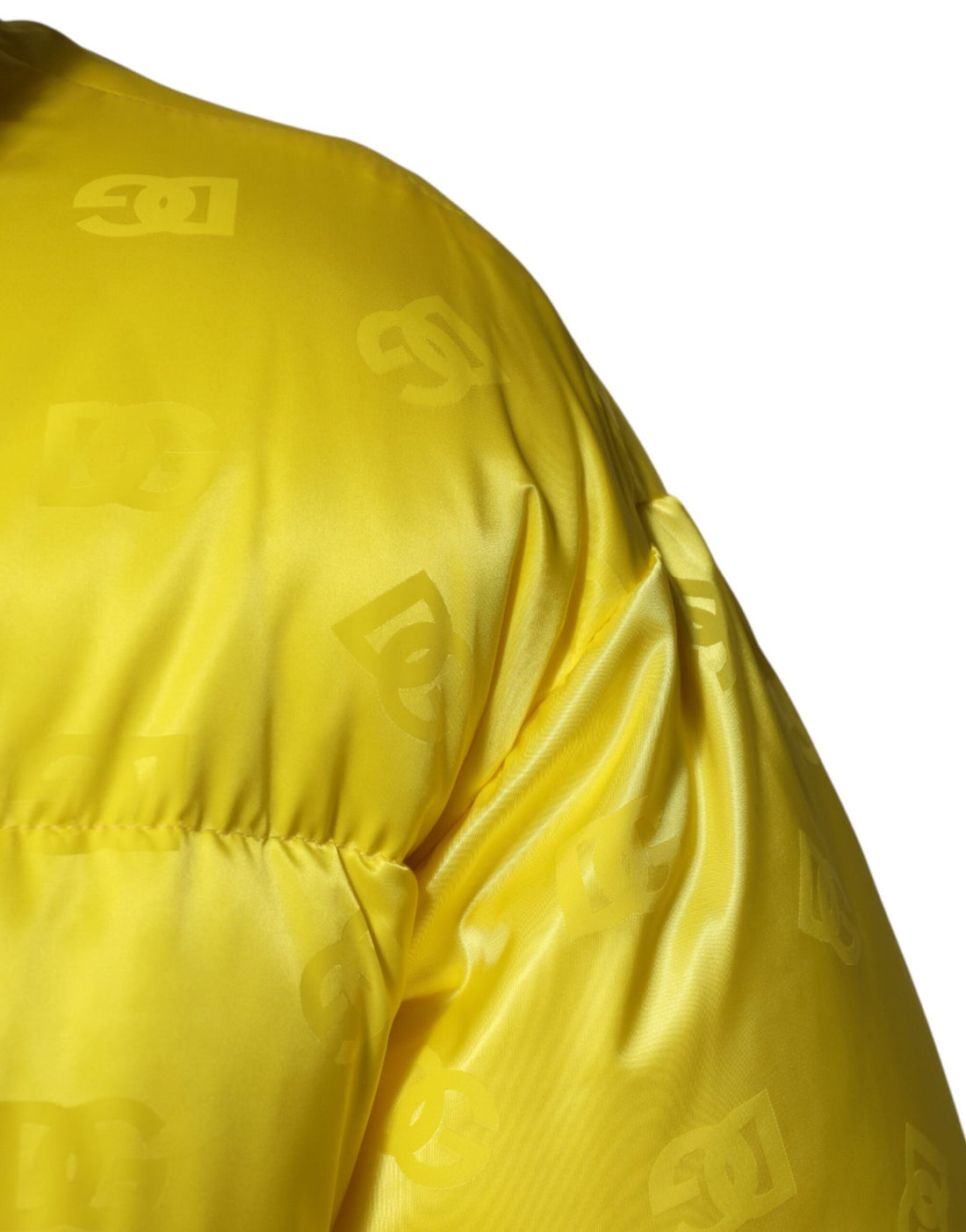 Dolce & Gabbana Yellow Nylon Logo Puffer Bomber Men Jacket - RIMODA