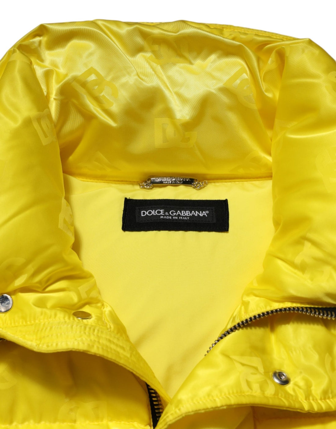 Dolce & Gabbana Yellow Nylon Logo Puffer Bomber Men Jacket - RIMODA