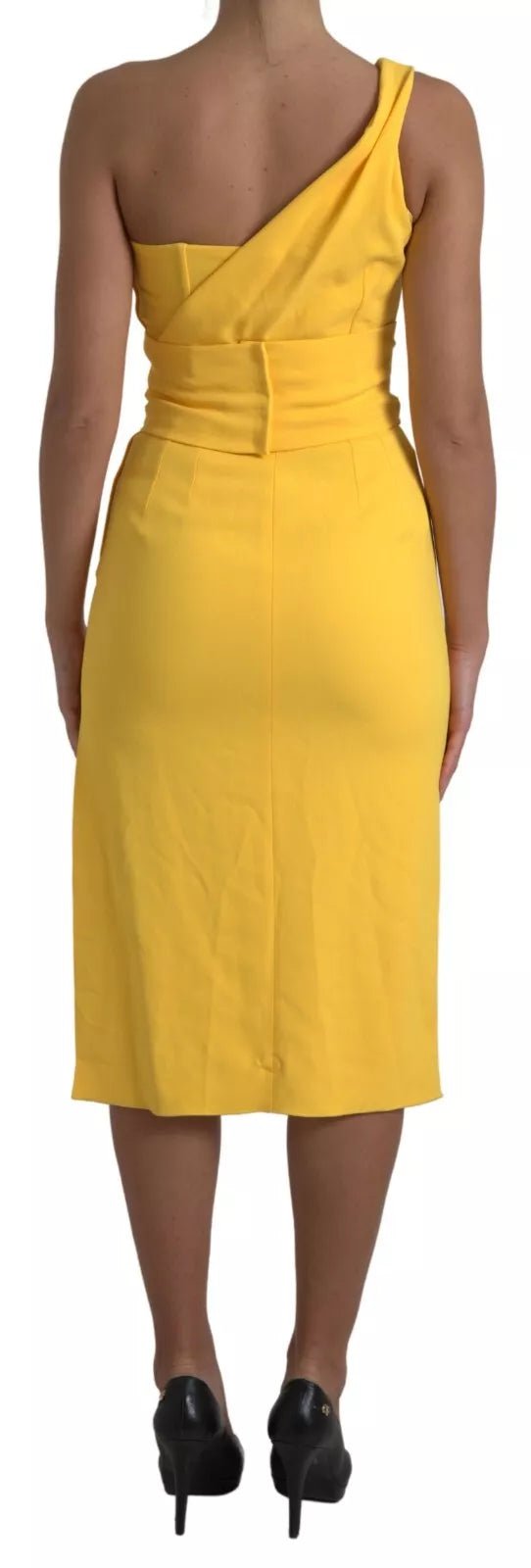 Dolce & Gabbana Yellow One Shoulder Side Slit Sheath Dress - RIMODA