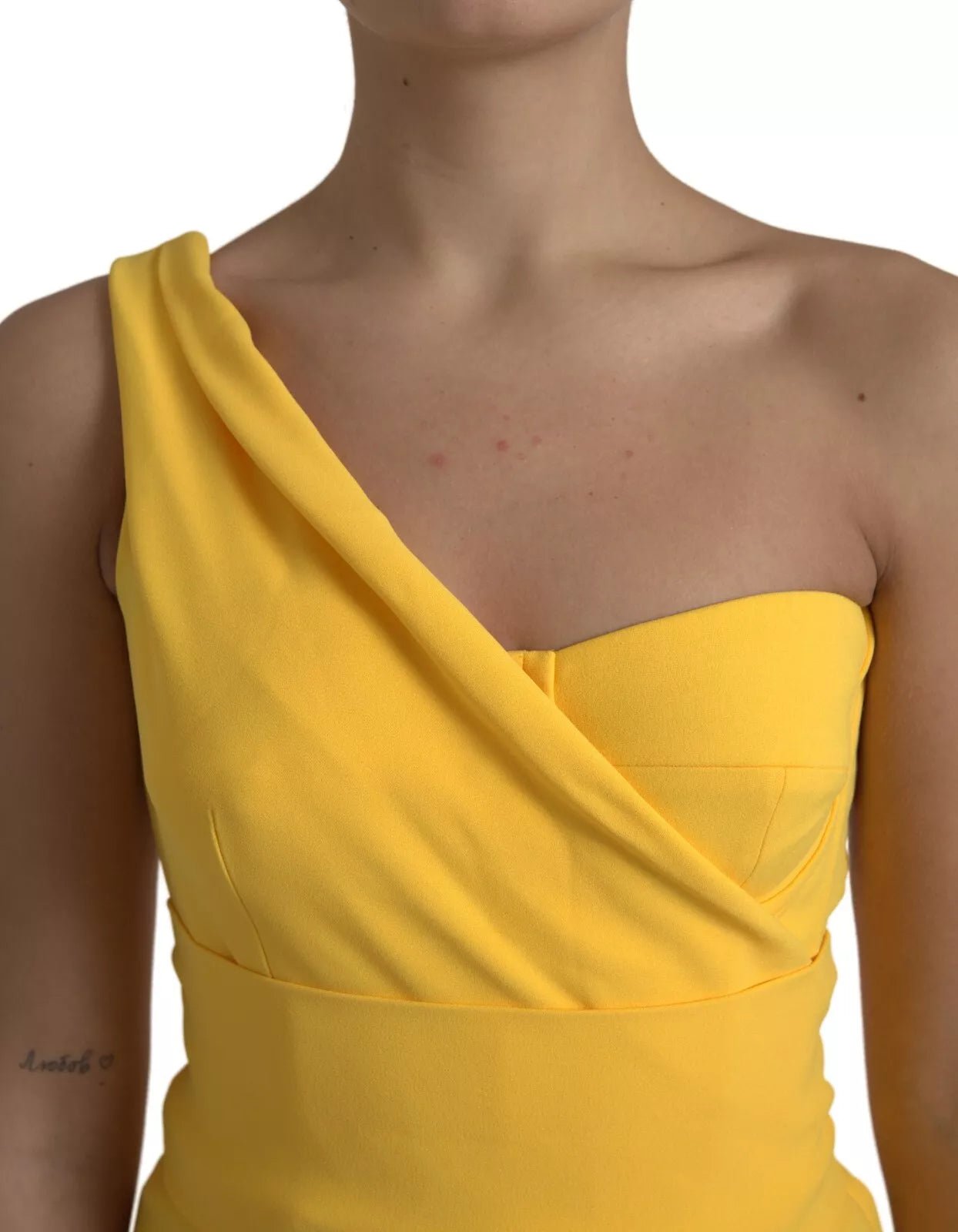 Dolce & Gabbana Yellow One Shoulder Side Slit Sheath Dress - RIMODA