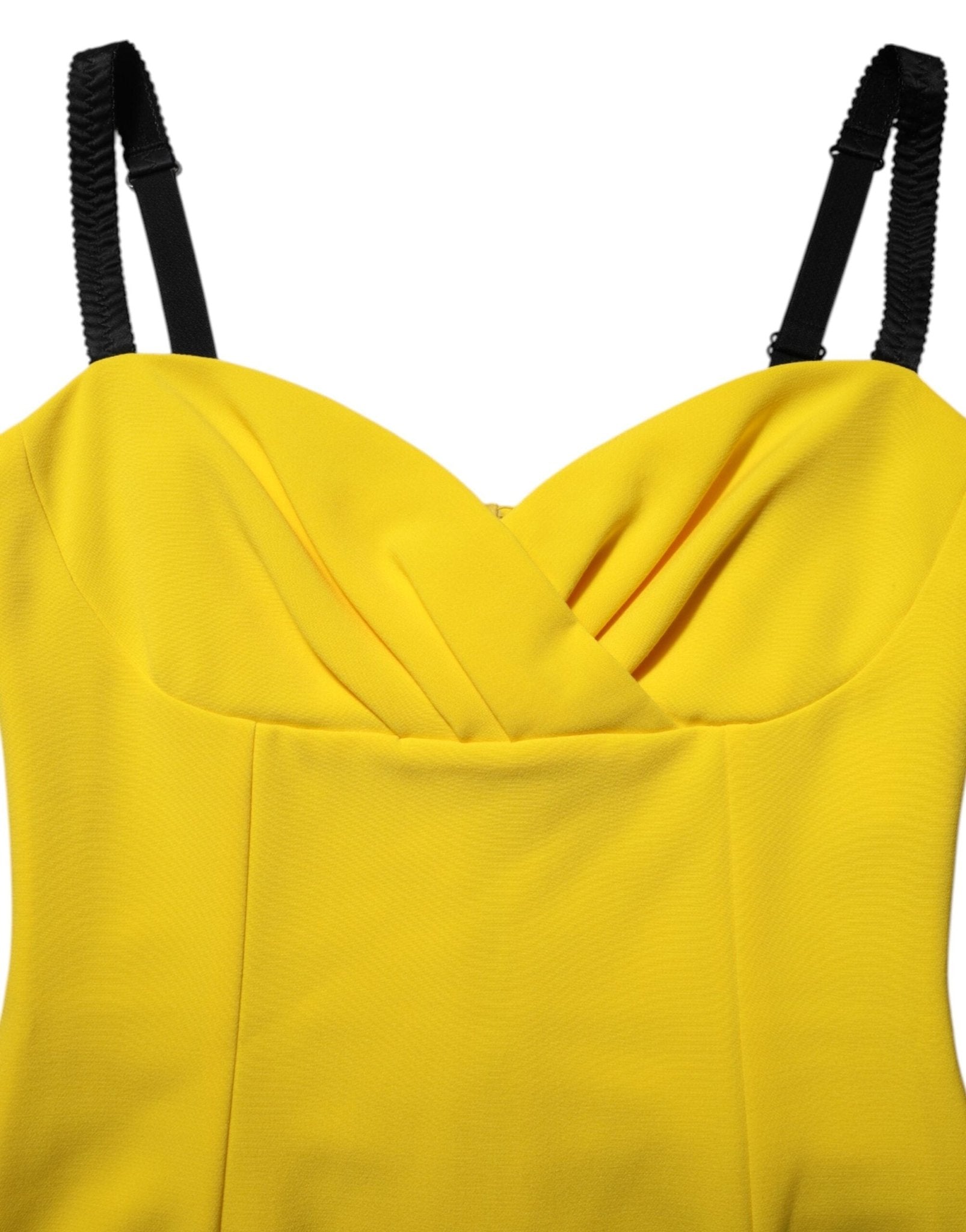Dolce & Gabbana Yellow Polyester Sleeveless Sheath Midi Dress - RIMODA