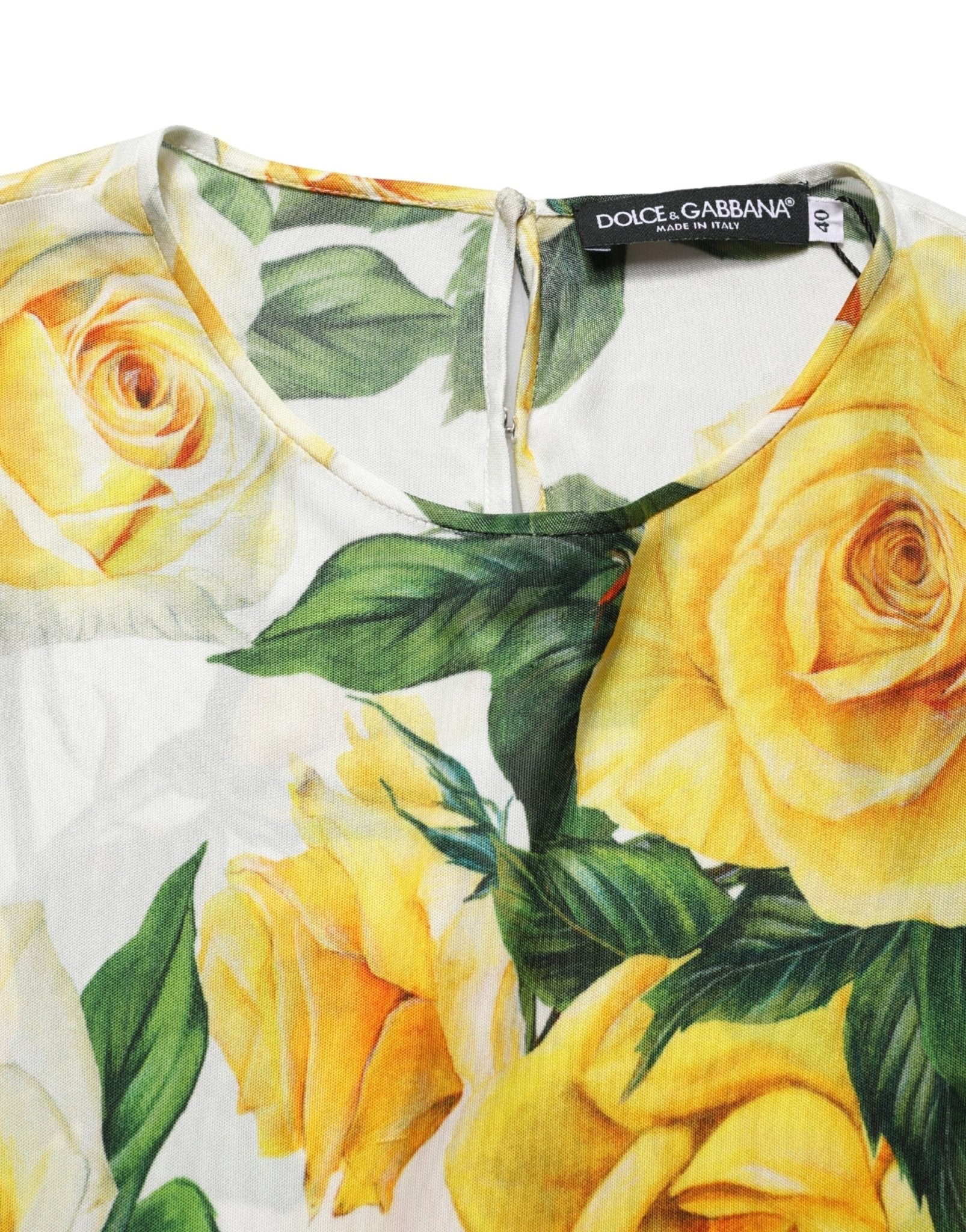 Dolce & Gabbana Yellow Rose Floral Long Sleeves Blouse Top - RIMODA