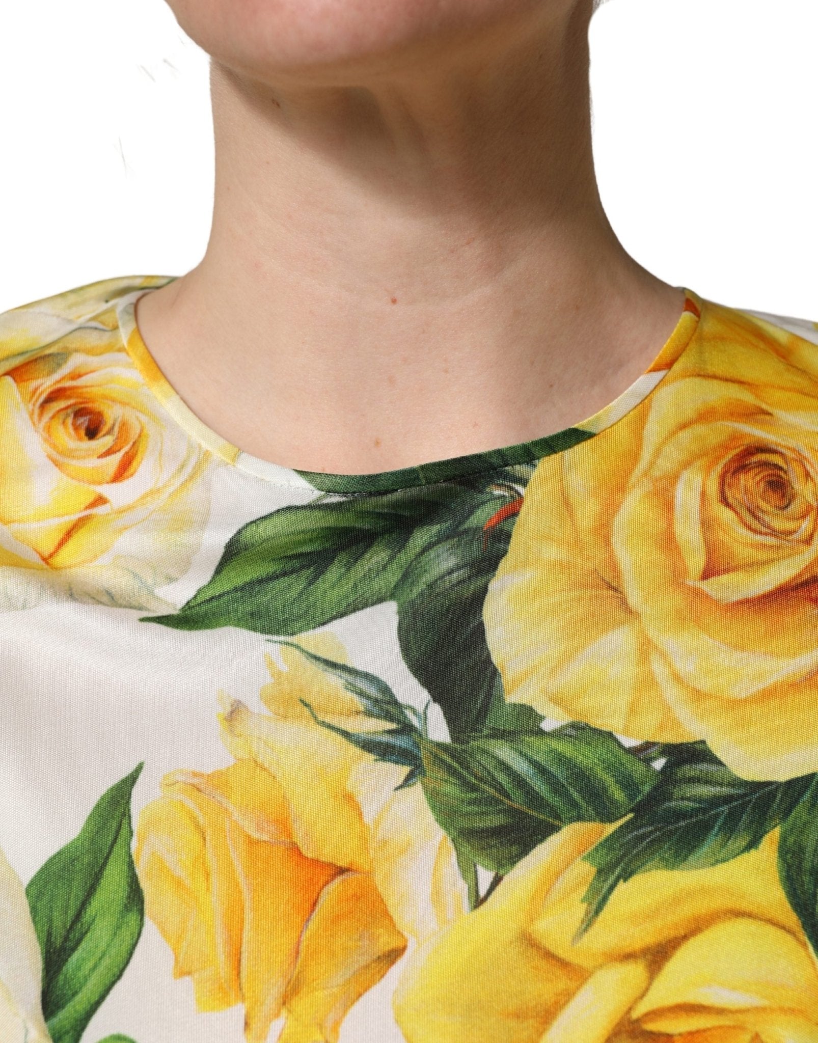 Dolce & Gabbana Yellow Rose Floral Long Sleeves Blouse Top - RIMODA