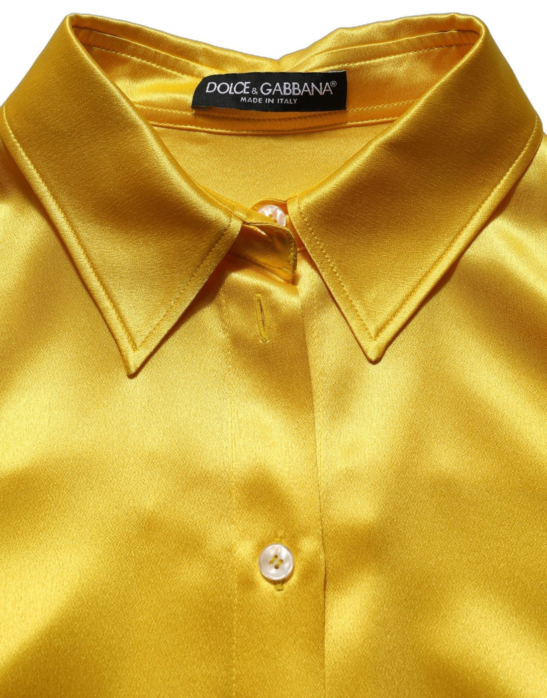 Dolce & Gabbana Yellow Silk Collared Button Down Maxi Dress - RIMODA