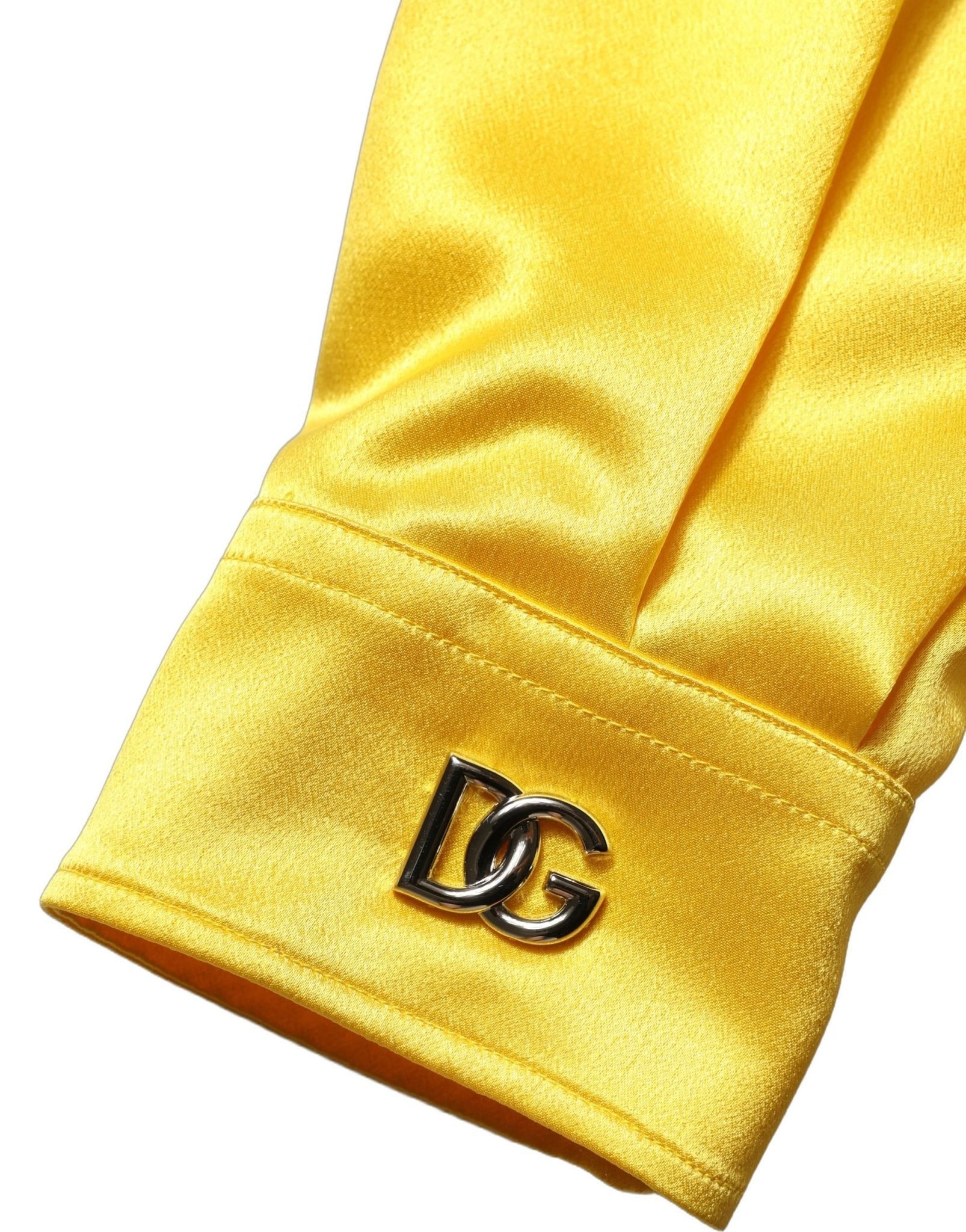 Dolce & Gabbana Yellow Silk Collared Button Down Maxi Dress - RIMODA