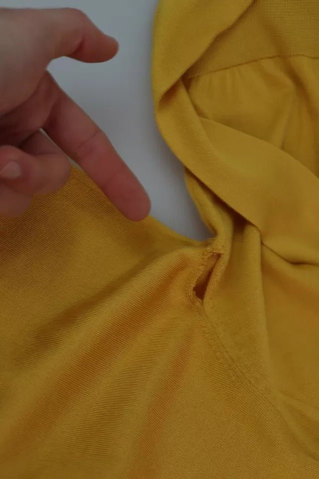 Dolce & Gabbana Yellow Silk Knit Pullover Ascot Collar Top - RIMODA