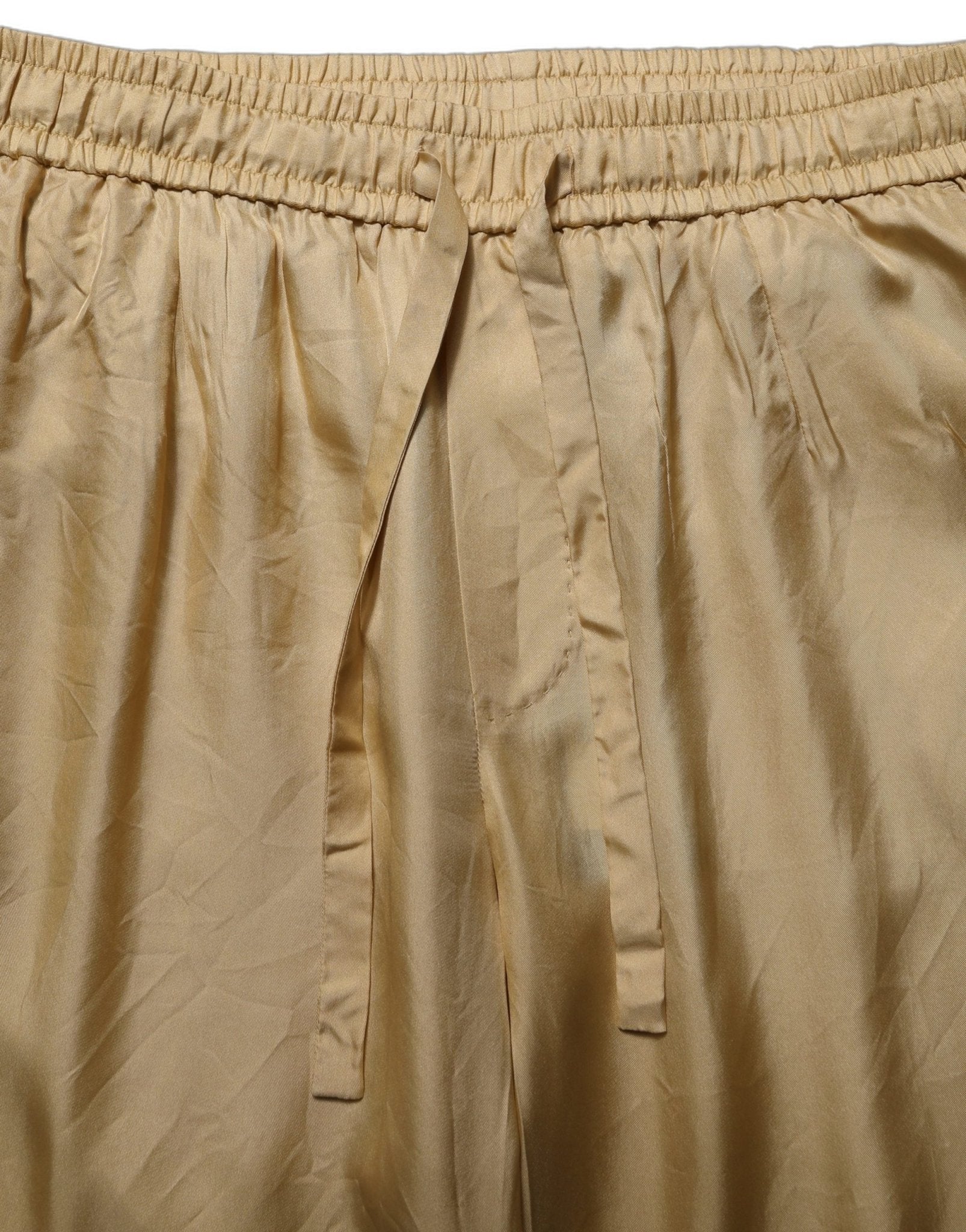 Dolce & Gabbana Yellow Straight Silk Mid Waist Chino Trouser Pants - RIMODA