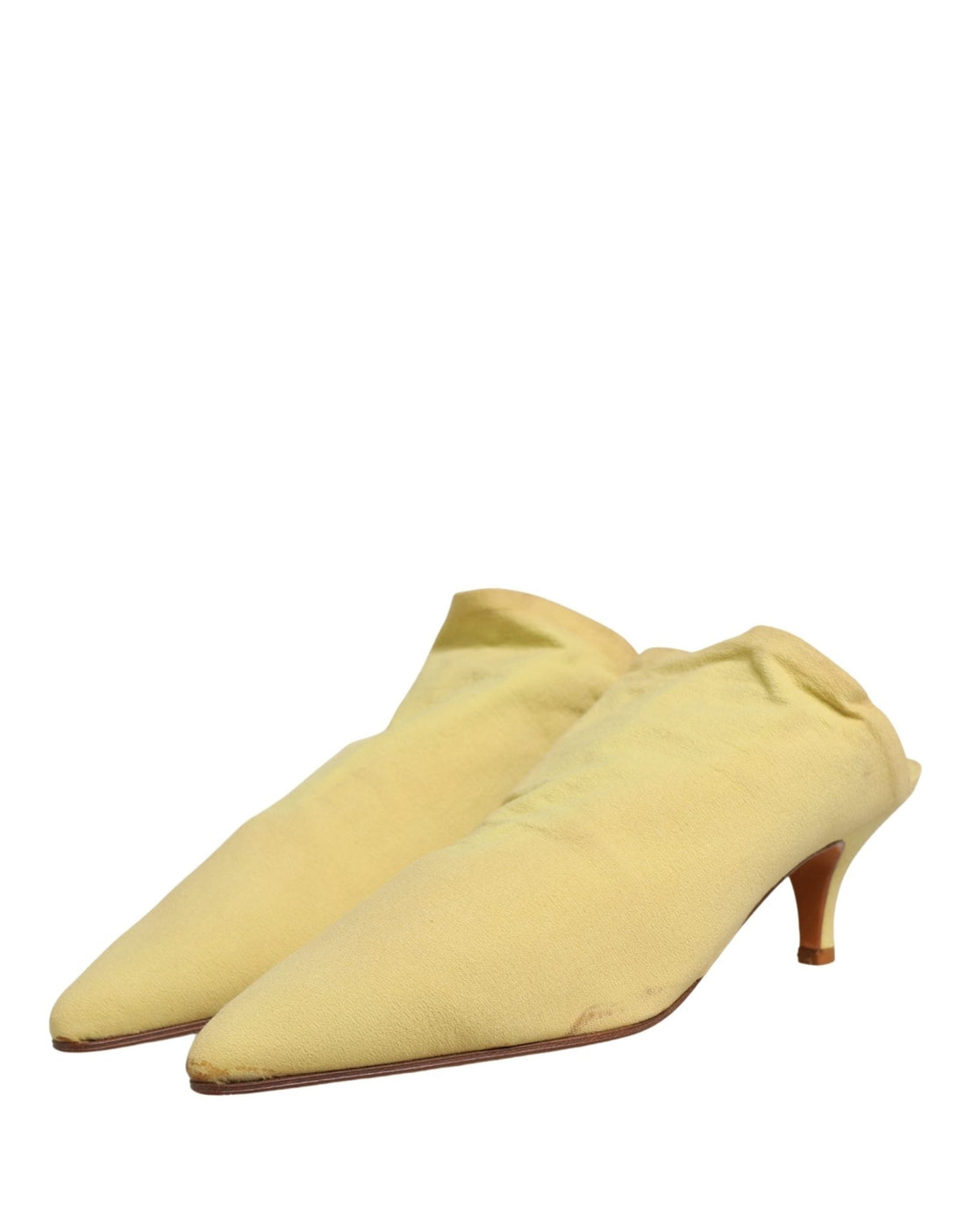 Dolce & Gabbana Yellow Suede Heel Mule Shoes - RIMODA