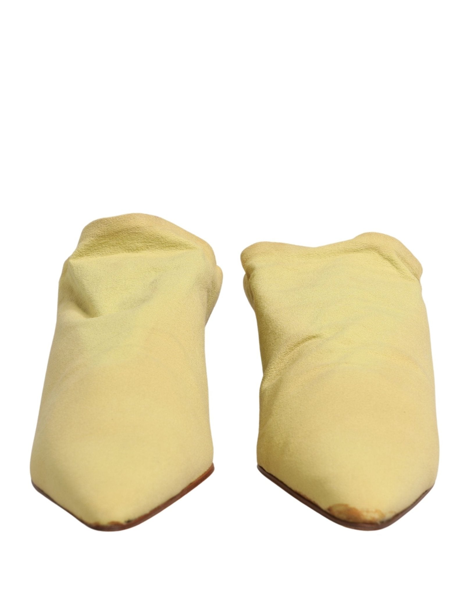 Dolce & Gabbana Yellow Suede Heel Mule Shoes - RIMODA