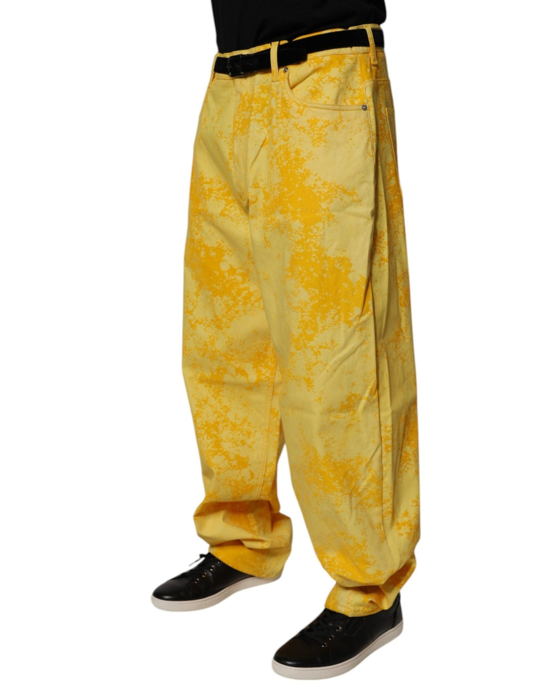 Dolce & Gabbana Yellow Tie Dye Cotton Straight Denim Jeans - RIMODA