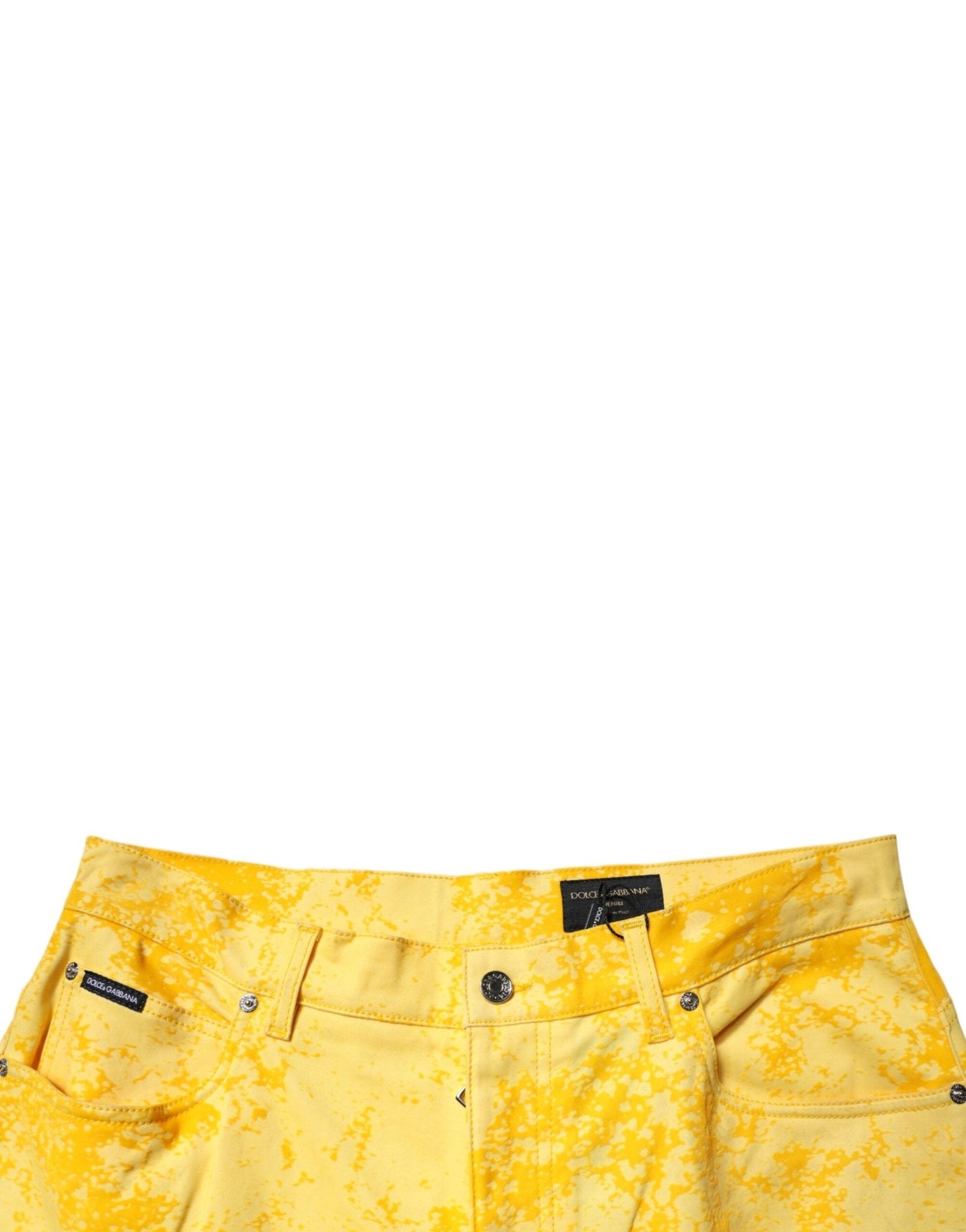 Dolce & Gabbana Yellow Tie Dye Cotton Straight Denim Jeans - RIMODA