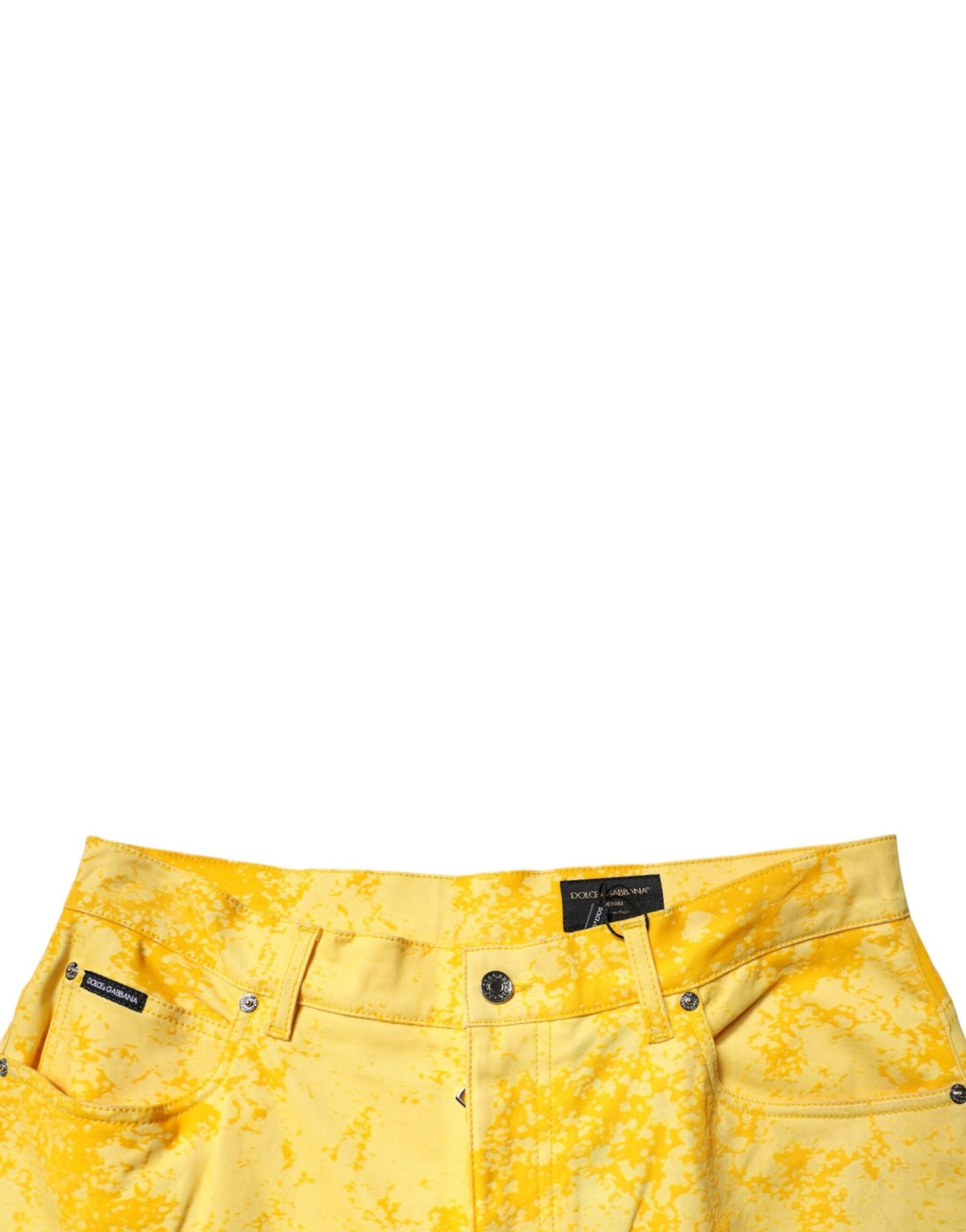 Dolce & Gabbana Yellow Tie Dye Cotton Straight Denim Jeans - RIMODA