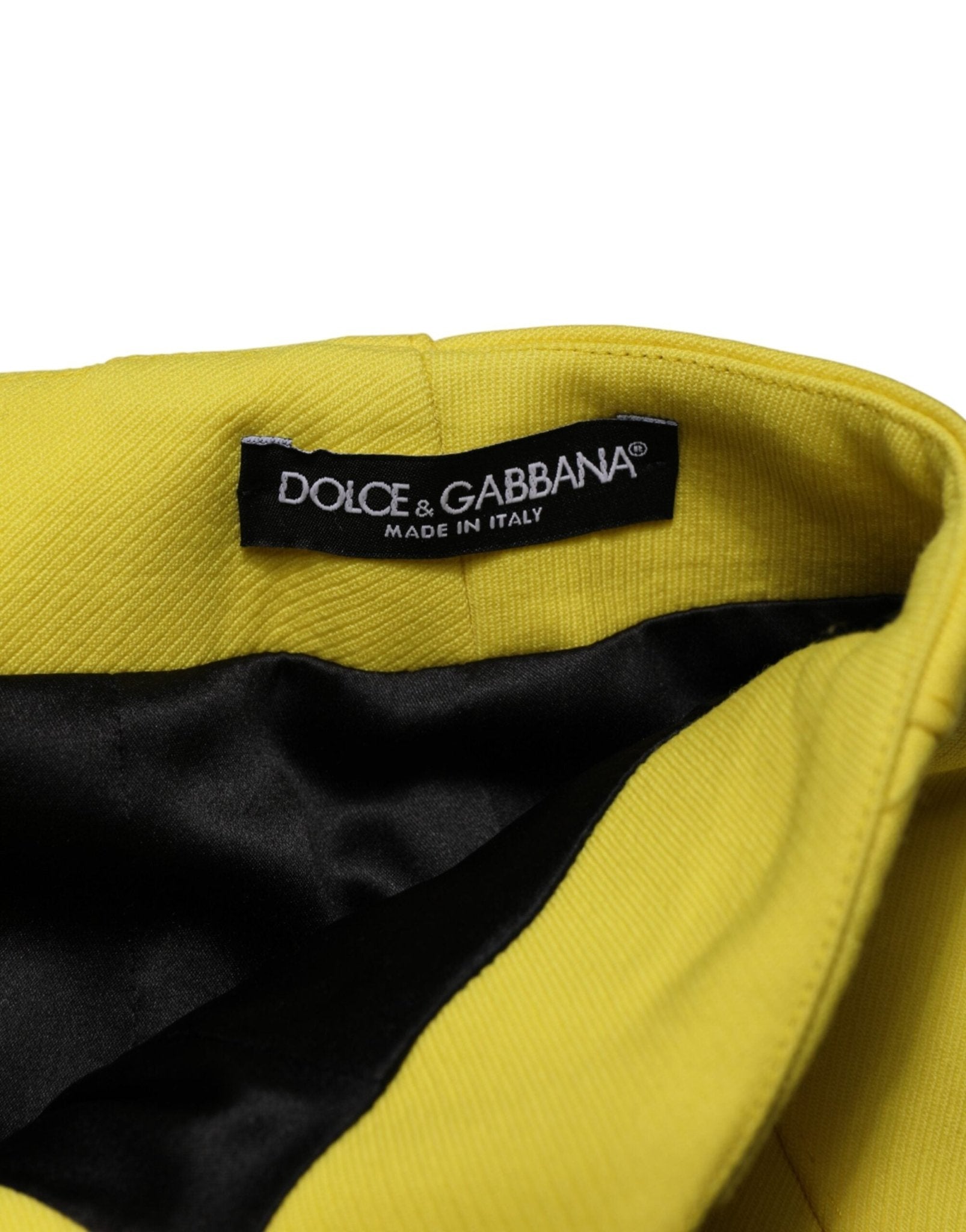 Dolce & Gabbana Yellow Wool Buttoned High Waist Mini Skirt - RIMODA