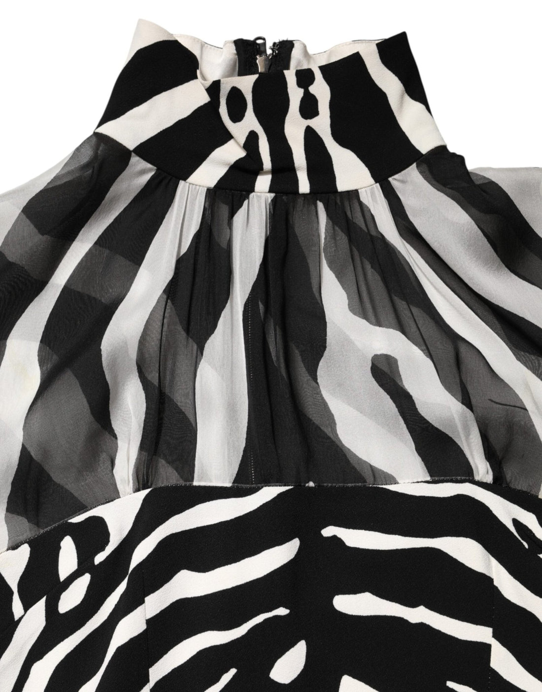 Dolce & Gabbana Zebra Print Chiffon Paneled Crop Blouse Top - RIMODA