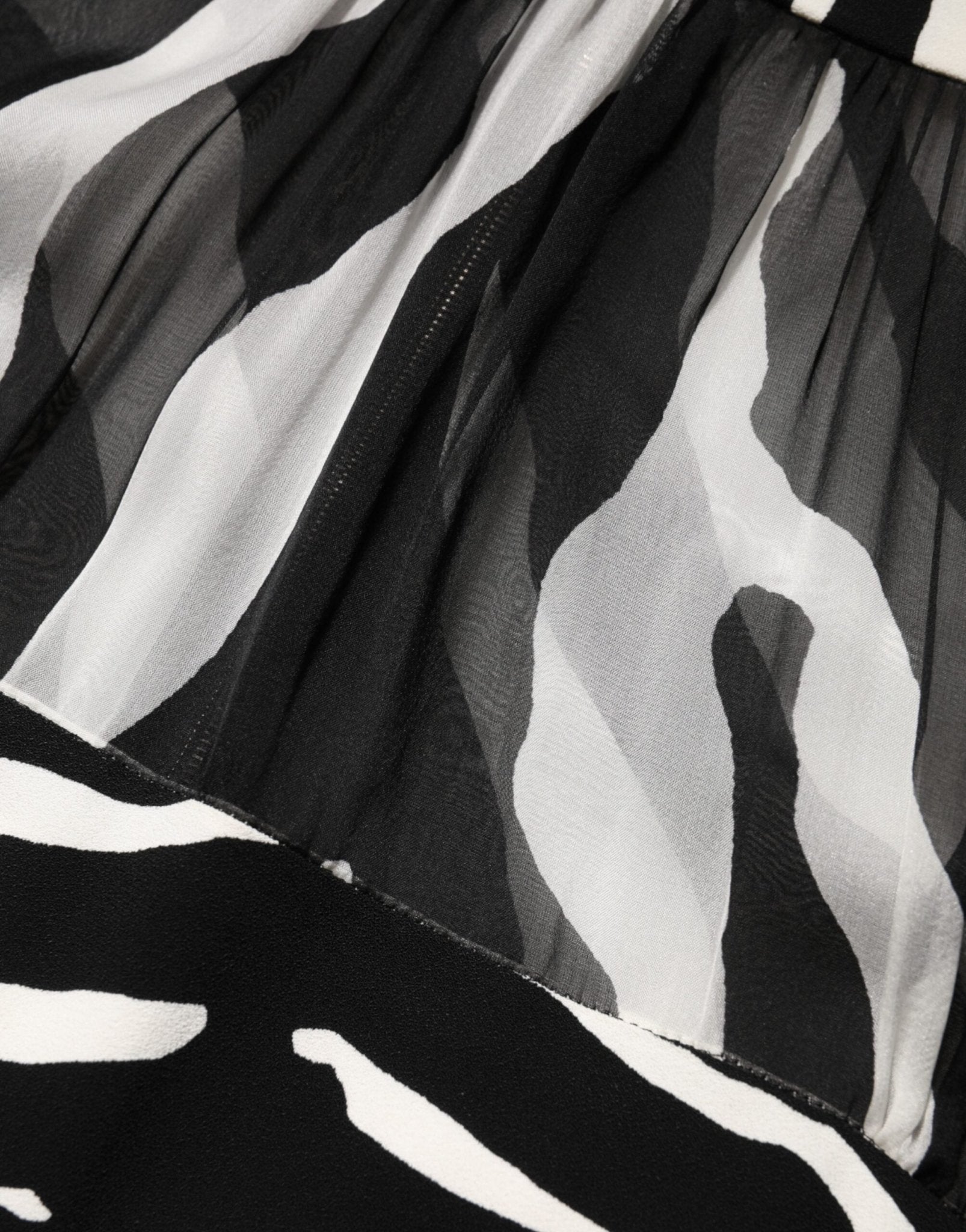 Dolce & Gabbana Zebra Print Chiffon Paneled Crop Blouse Top - RIMODA