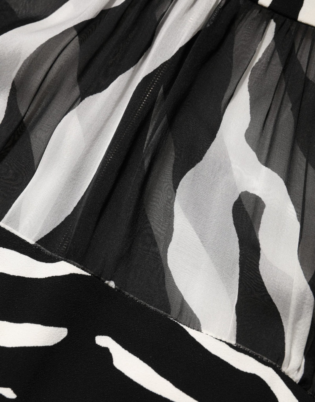 Dolce & Gabbana Zebra Print Chiffon Paneled Crop Blouse Top - RIMODA