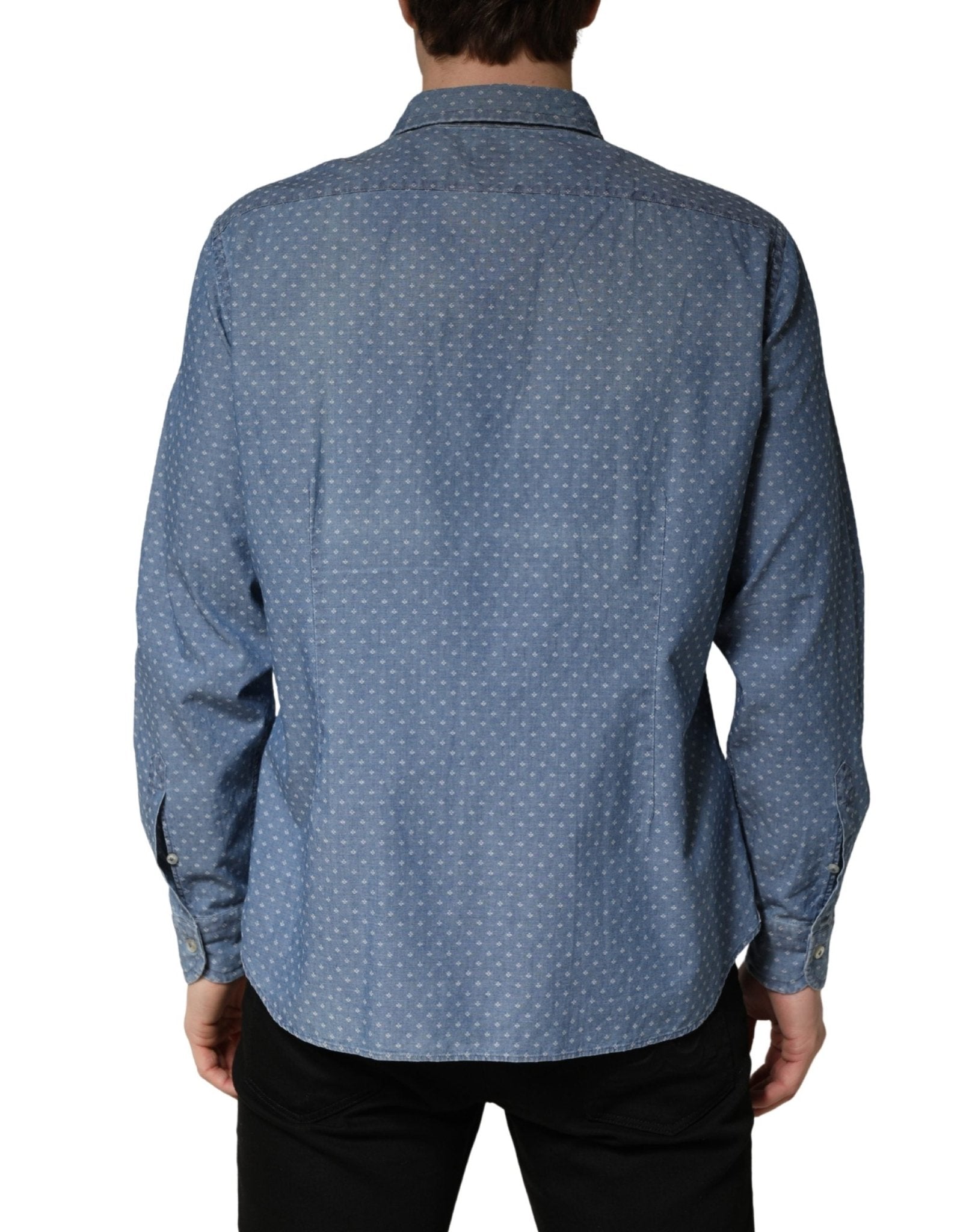 Domenico Tagliente Blue Long Sleeve Collared Casual Shirt - RIMODA