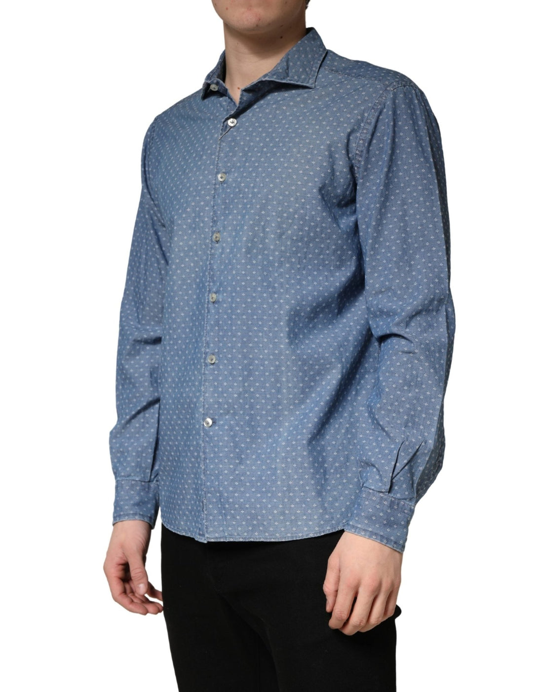 Domenico Tagliente Blue Long Sleeve Collared Casual Shirt - RIMODA