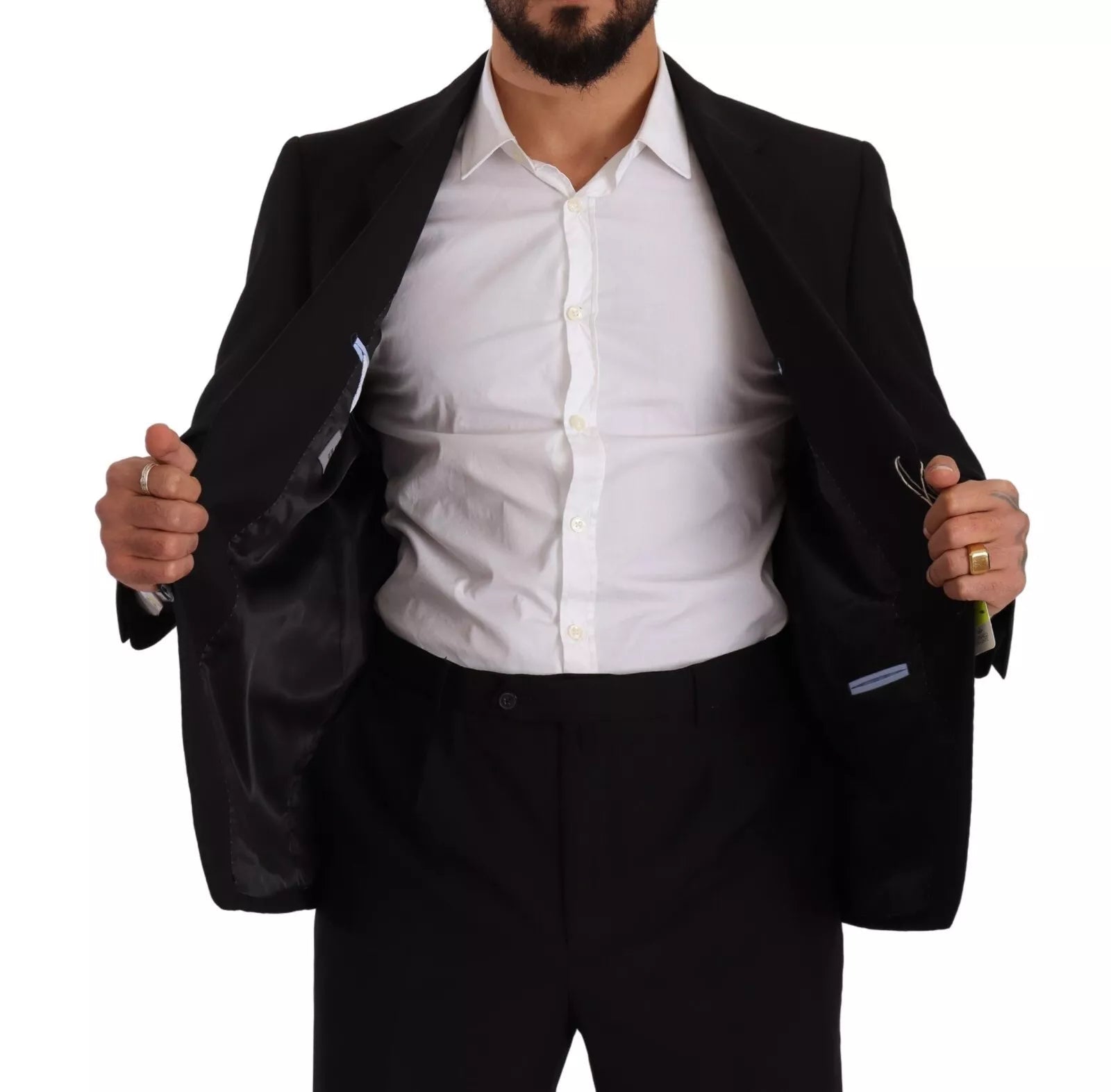 Domenico Tagliente Blue Polyester Single Breasted Formal 2 Piece Suit - RIMODA