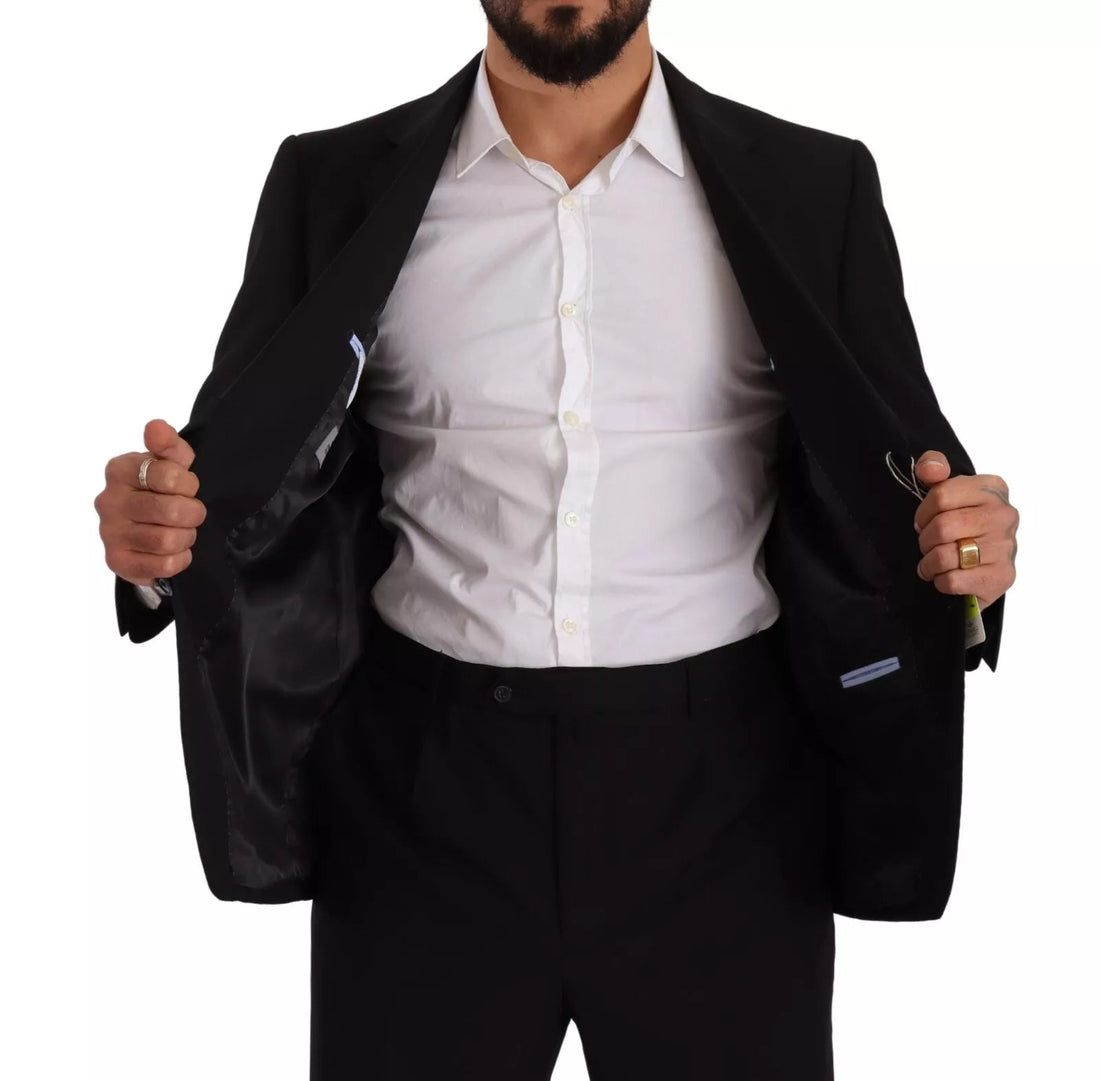 Domenico Tagliente Blue Polyester Single Breasted Formal 2 Piece Suit - RIMODA