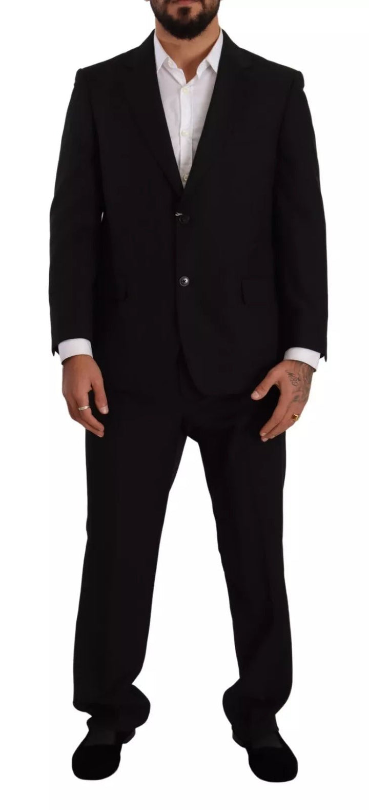 Domenico Tagliente Blue Polyester Single Breasted Formal 2 Piece Suit - RIMODA