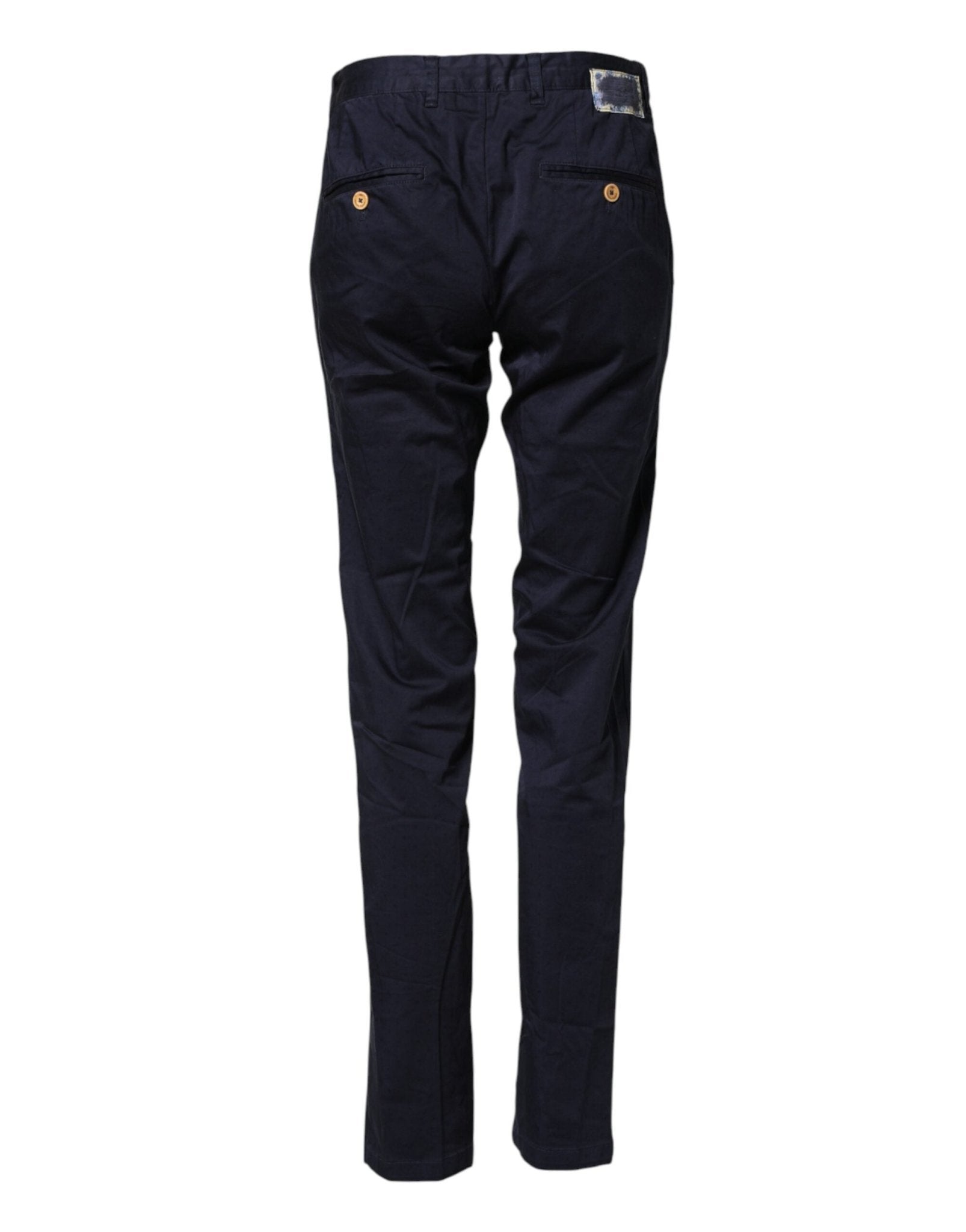 Domenico Tagliente Dark Blue Cotton Skinny Men Trouser Pants - RIMODA