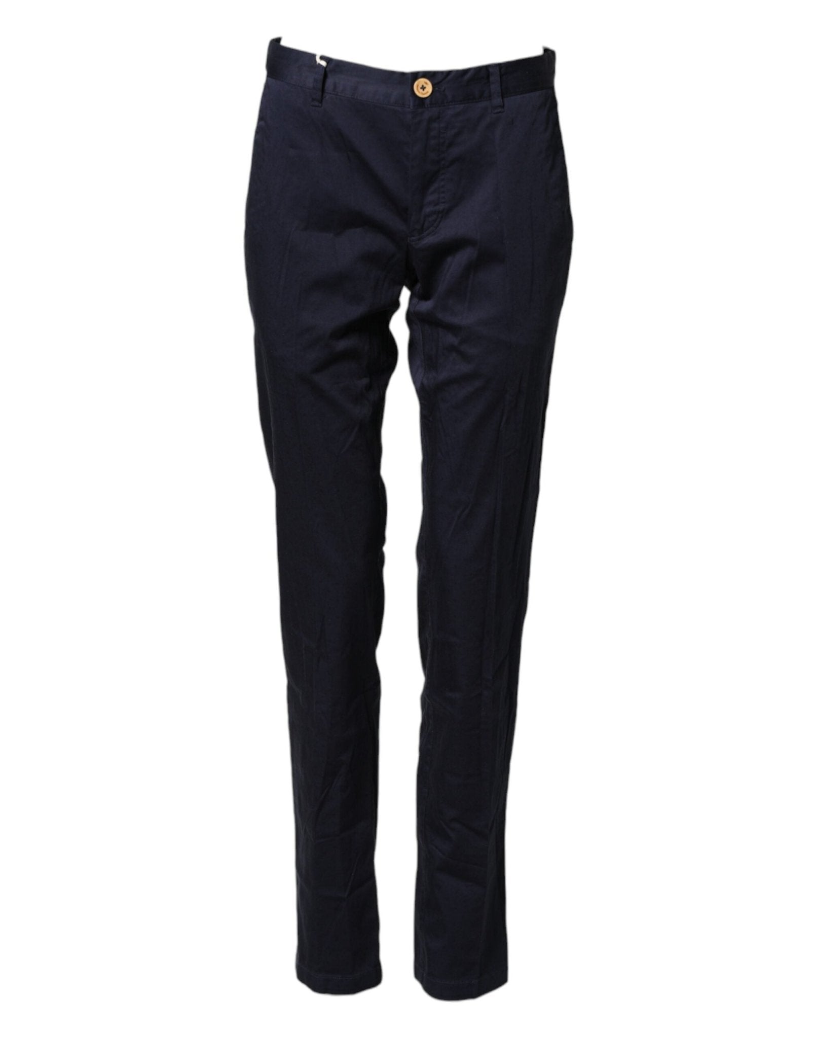 Domenico Tagliente Dark Blue Cotton Skinny Men Trouser Pants - RIMODA