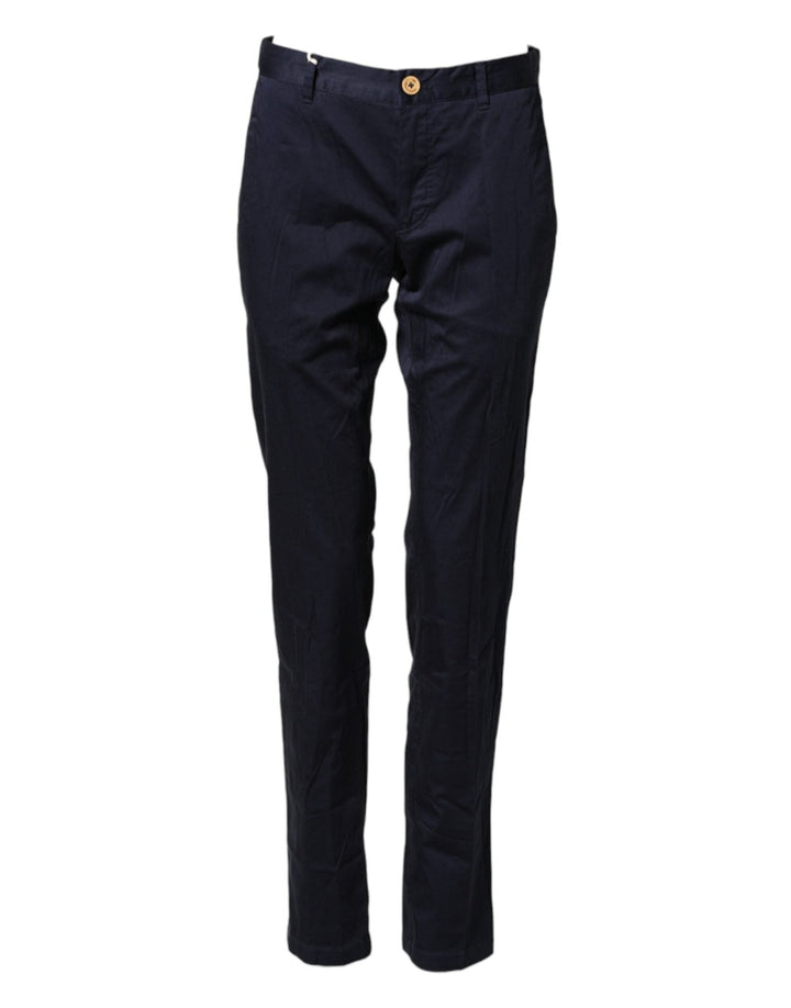 Domenico Tagliente Dark Blue Cotton Skinny Men Trouser Pants - RIMODA