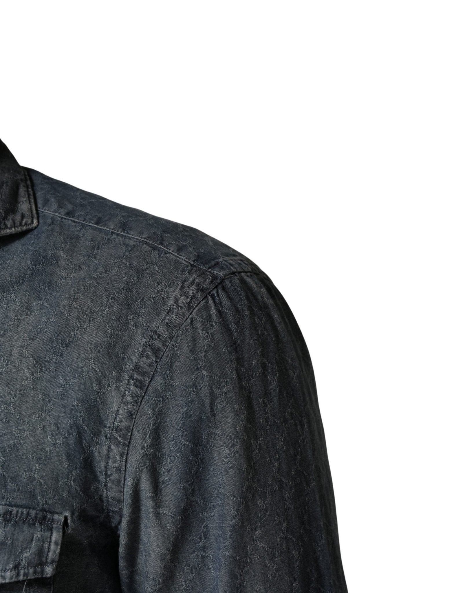Domenico Tagliente DarkBlue Long Sleeve Collared Denim Shirt - RIMODA