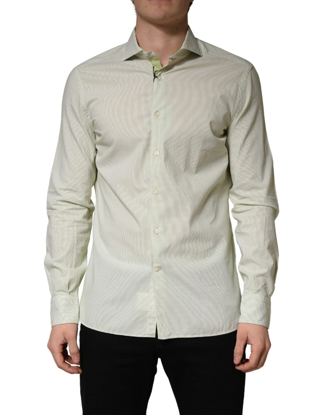 Domenico Tagliente Light Green Long Sleeves Formal Dress Shirt - RIMODA