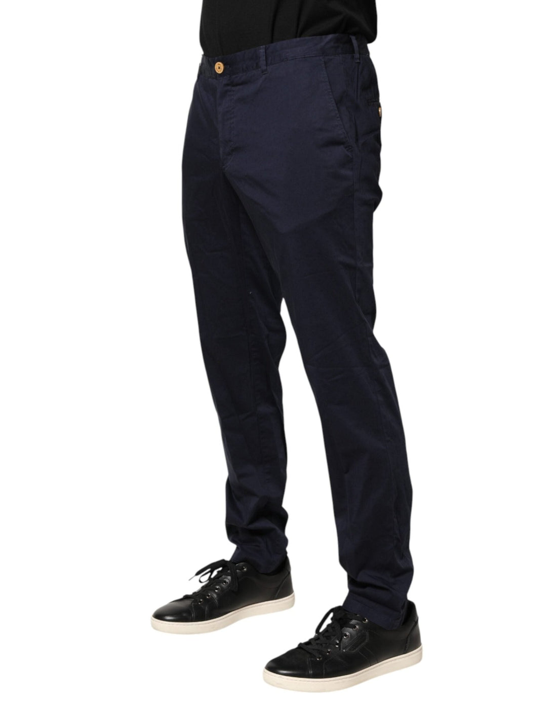 Domenico Tagliente Navy Blue Skinny Chino Mid Waist Men Pants - RIMODA