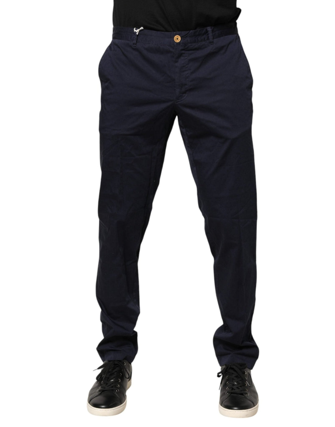 Domenico Tagliente Navy Blue Skinny Chino Mid Waist Men Pants - RIMODA