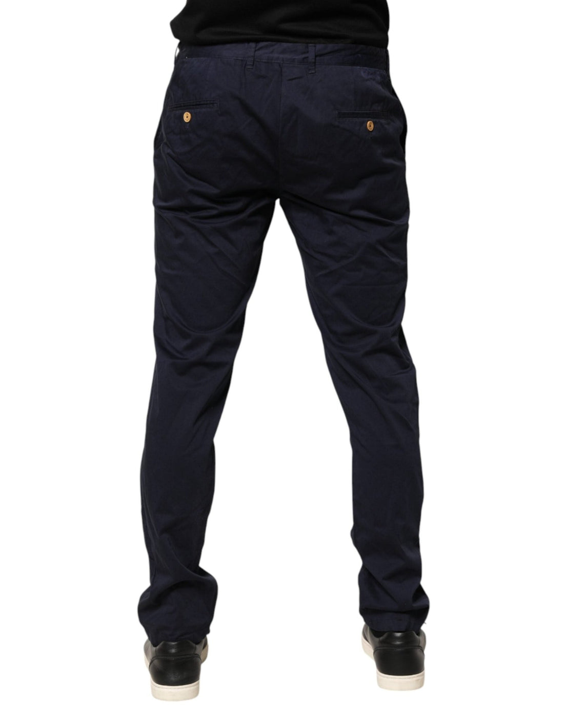 Domenico Tagliente Navy Blue Skinny Chino Mid Waist Men Pants - RIMODA