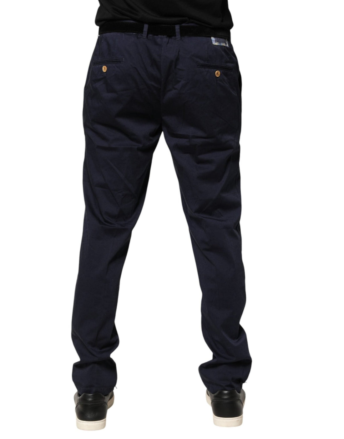 Domenico Tagliente Navy Blue Skinny Chino Mid Waist Men Pants - RIMODA