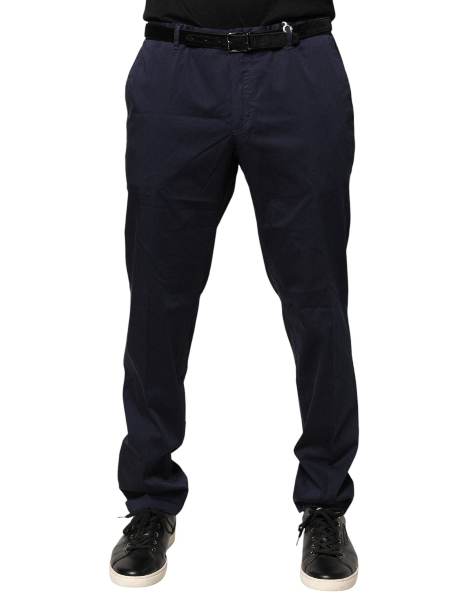 Domenico Tagliente Navy Blue Skinny Chino Mid Waist Men Pants - RIMODA
