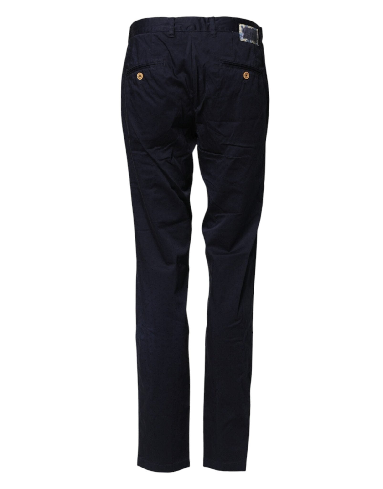 Domenico Tagliente Navy Blue Straight Chino Mid Waist Pants - RIMODA