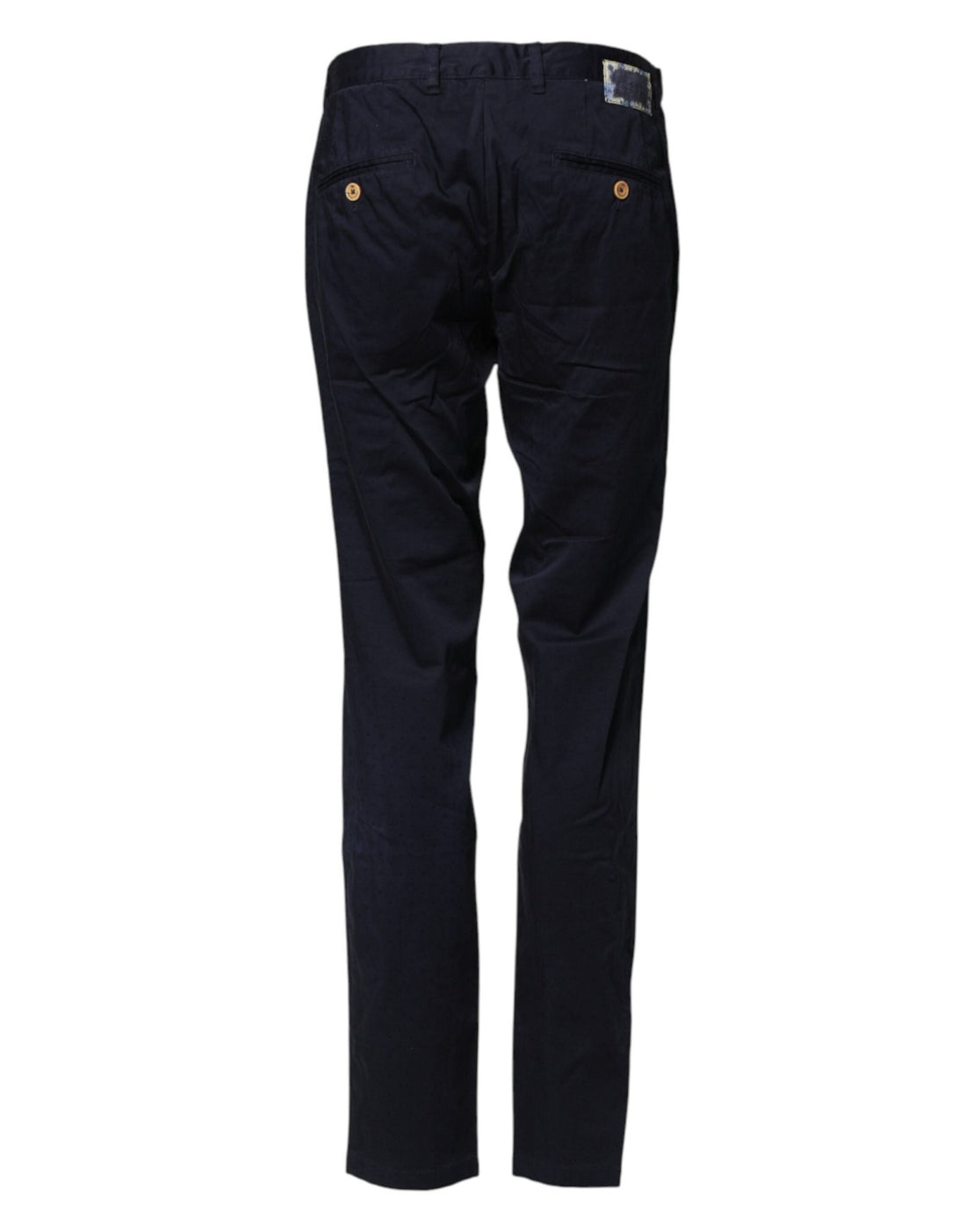 Domenico Tagliente Navy Blue Straight Chino Mid Waist Pants - RIMODA