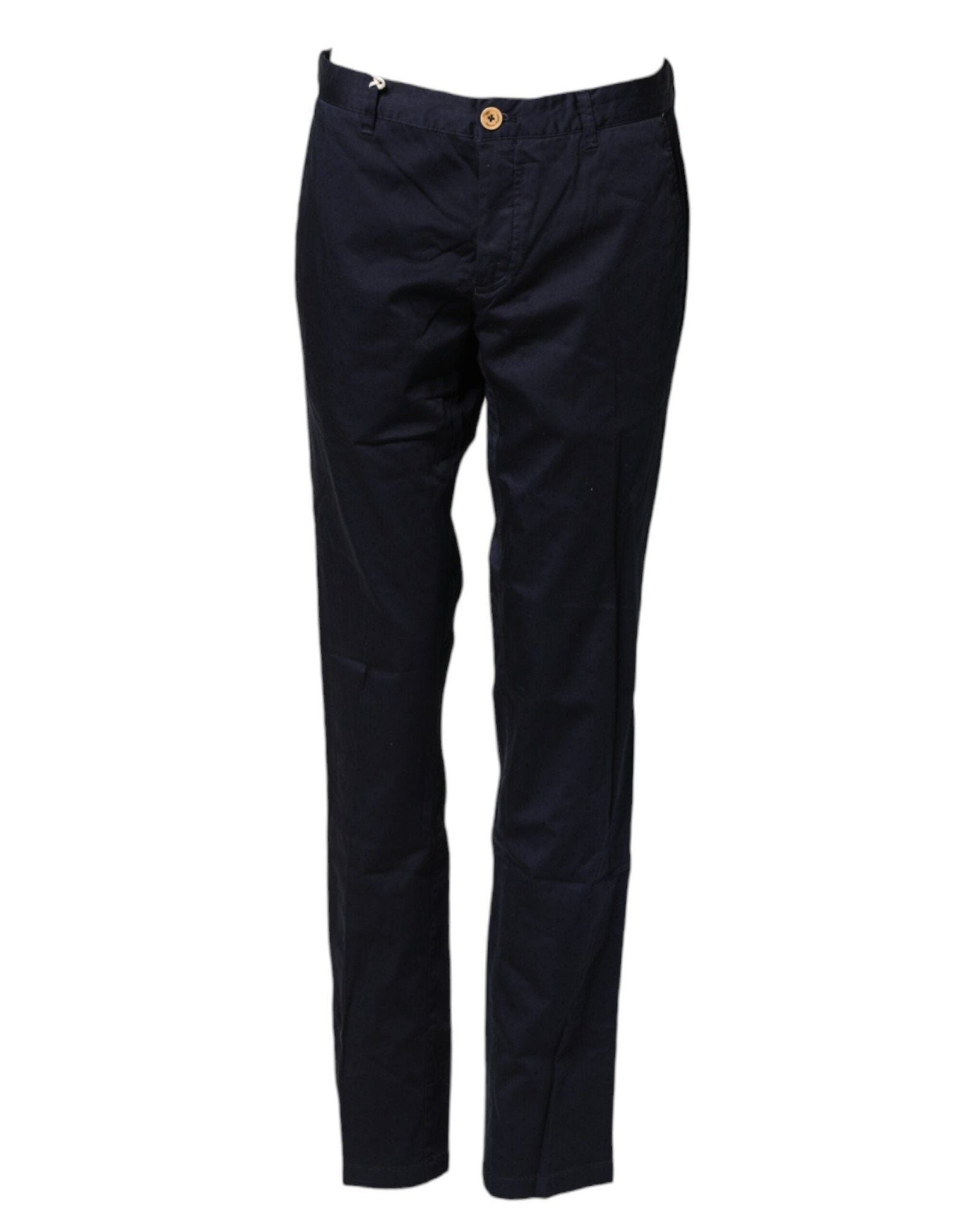 Domenico Tagliente Navy Blue Straight Chino Mid Waist Pants - RIMODA