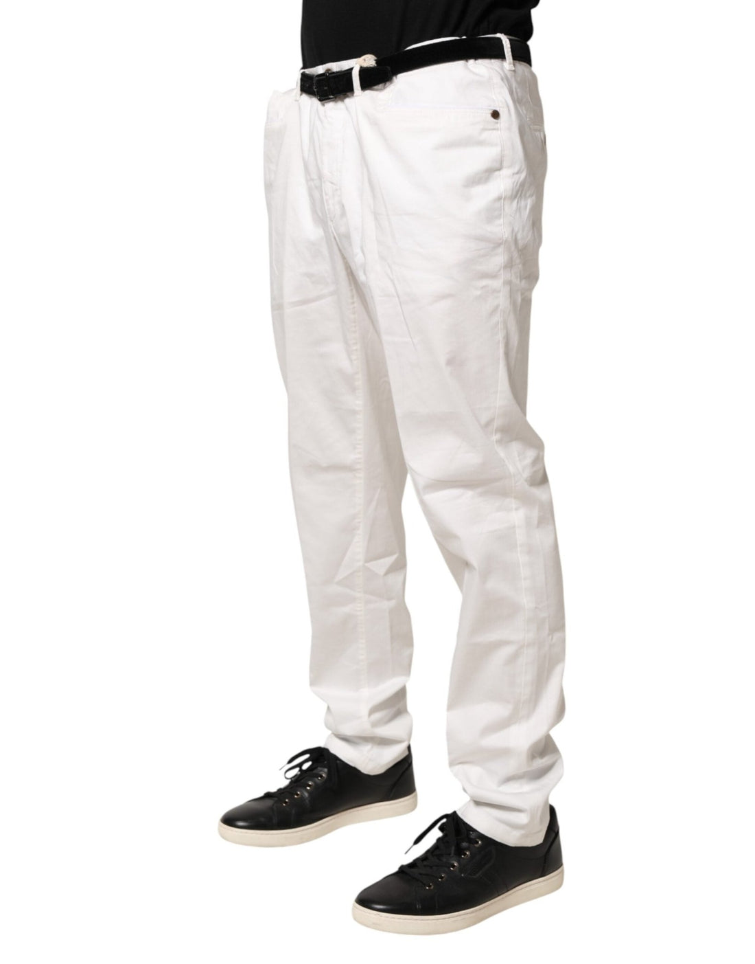 Domenico Tagliente White Tapered Dress Formal Trouser Pants - RIMODA