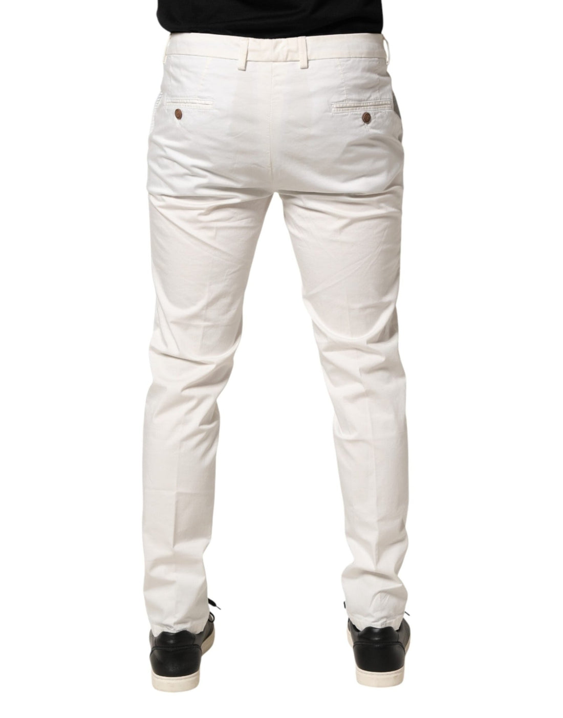 Domenico Tagliente White Tapered Dress Formal Trouser Pants - RIMODA