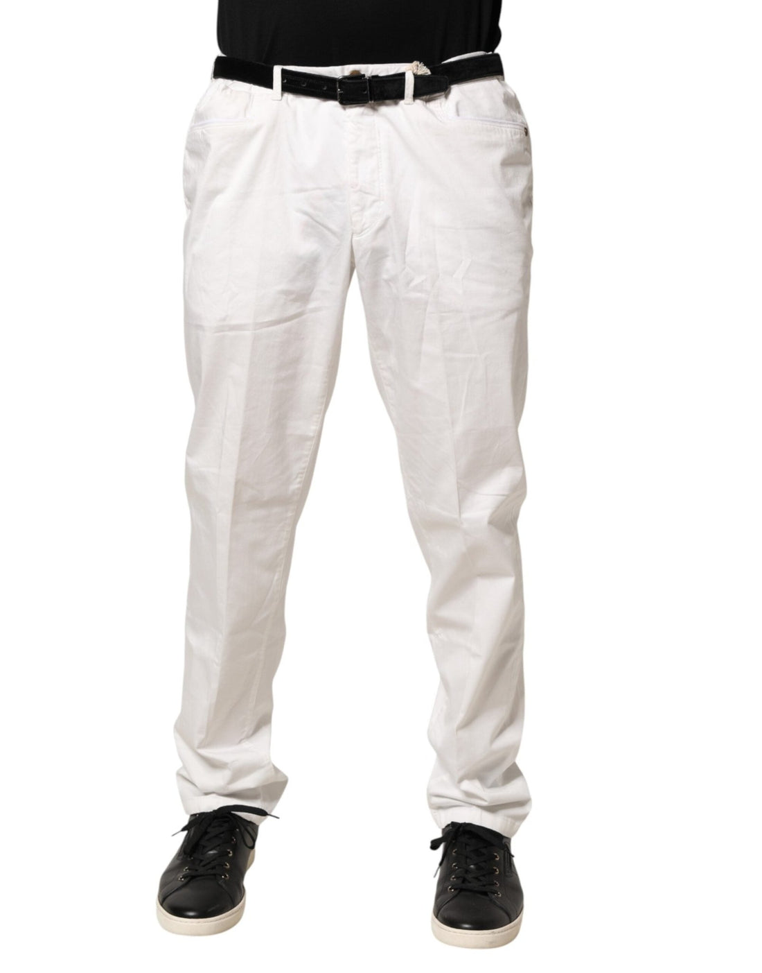 Domenico Tagliente White Tapered Dress Formal Trouser Pants - RIMODA