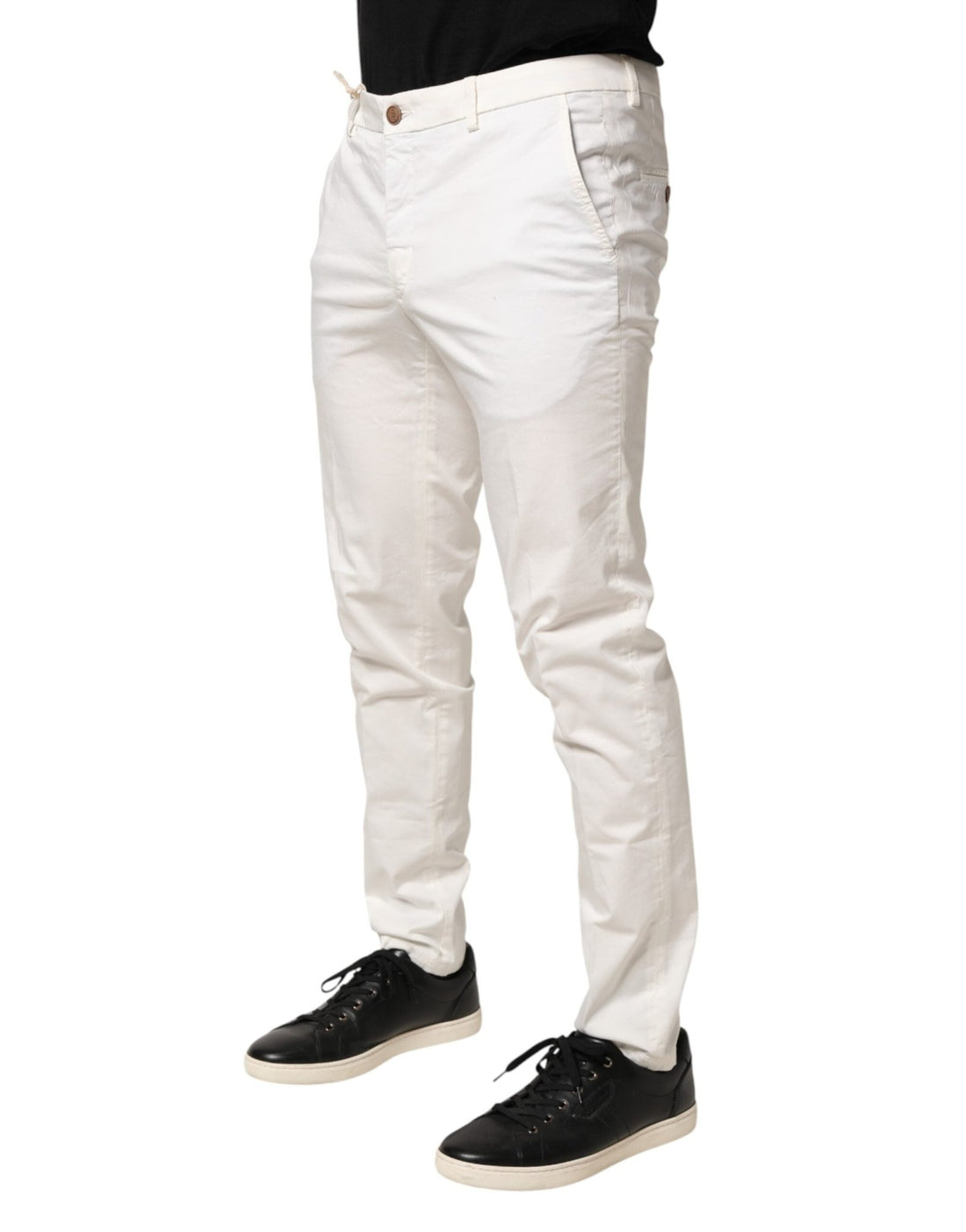 Domenico Tagliente White Tapered Dress Formal Trouser Pants - RIMODA